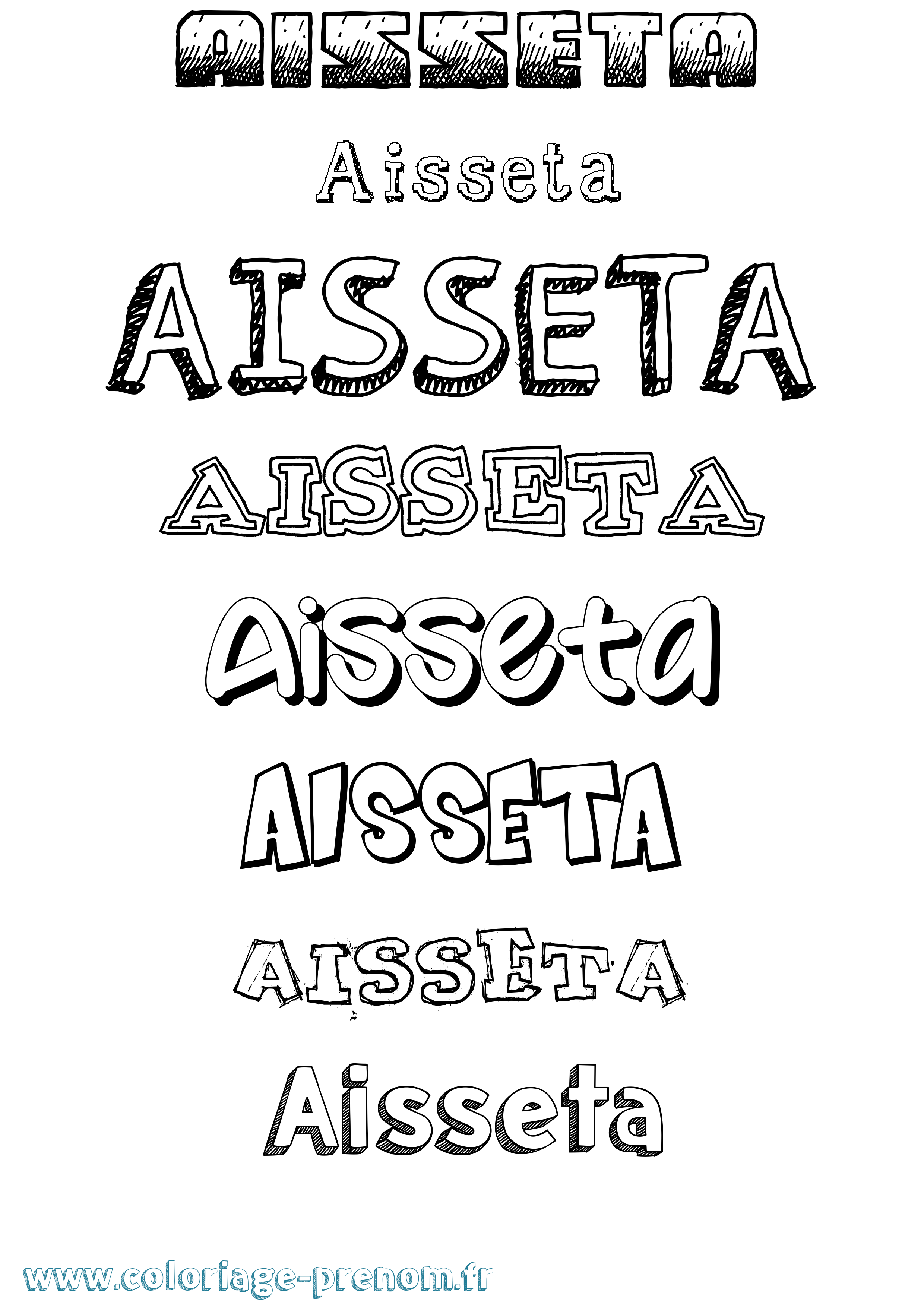 Coloriage Aisseta Dessiné Coloriage prénom Aisseta Dessiné