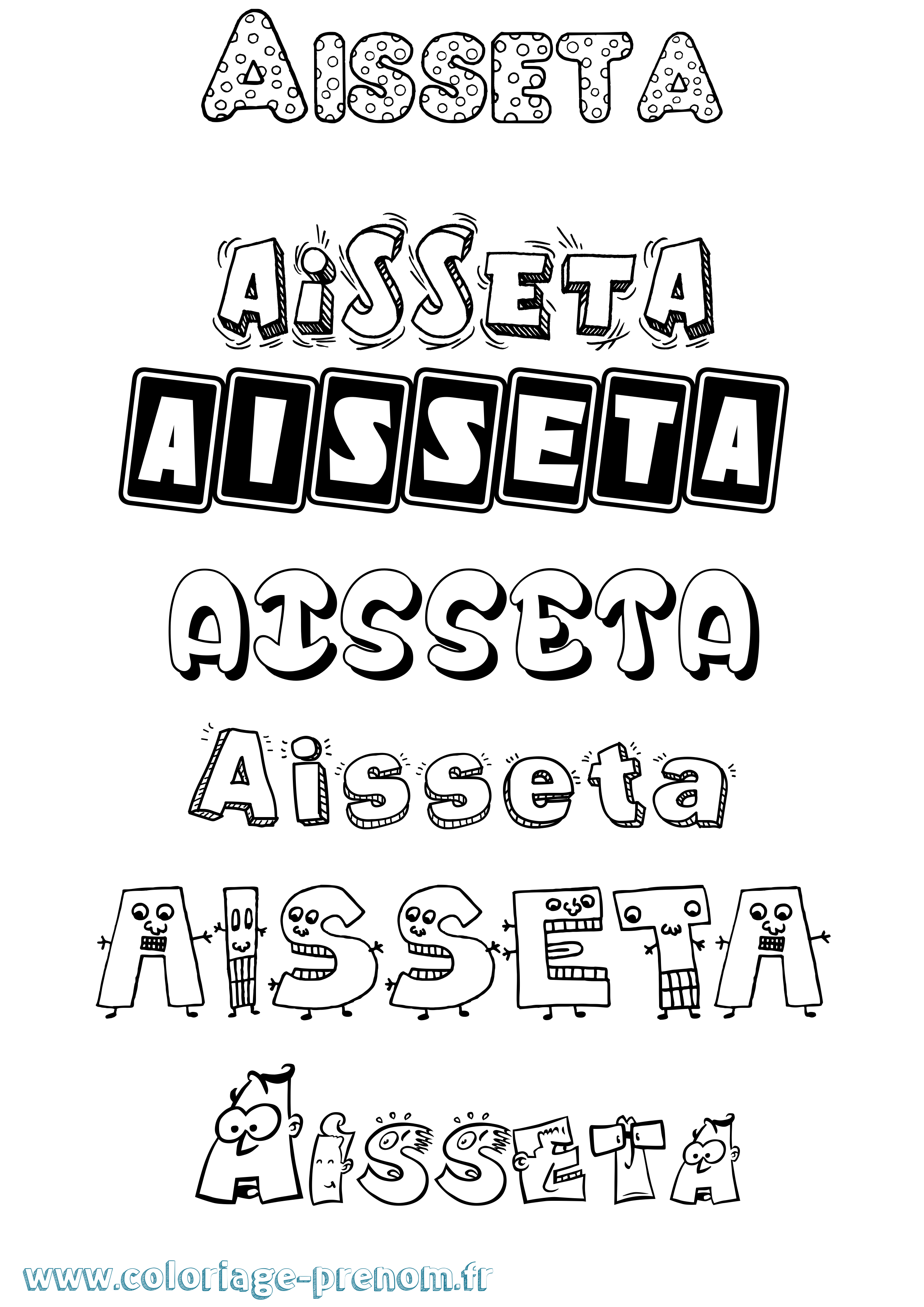 Coloriage Aisseta Fun Coloriage prénom Aisseta Fun