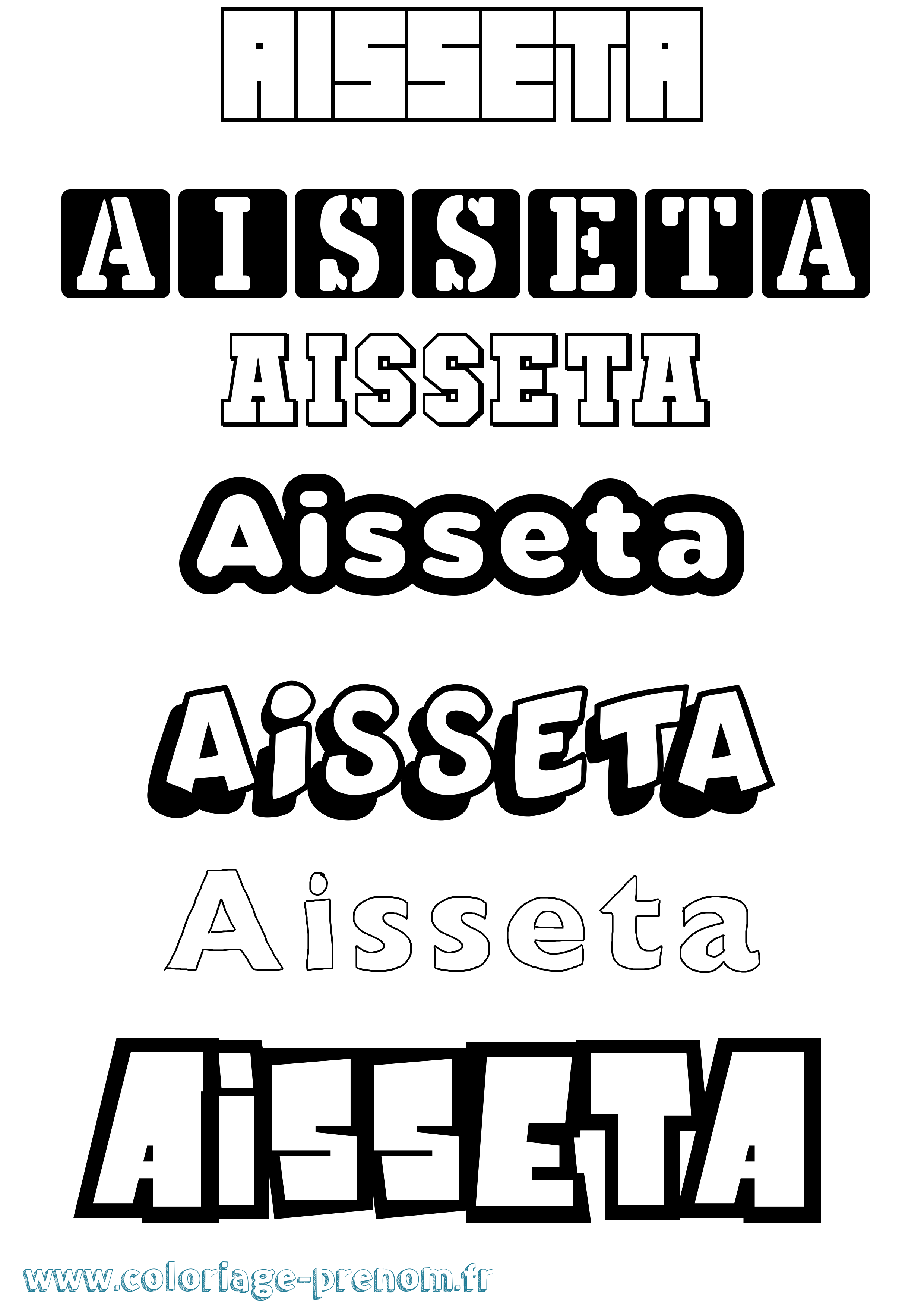 Coloriage Aisseta Simple Coloriage prénom Aisseta Simple