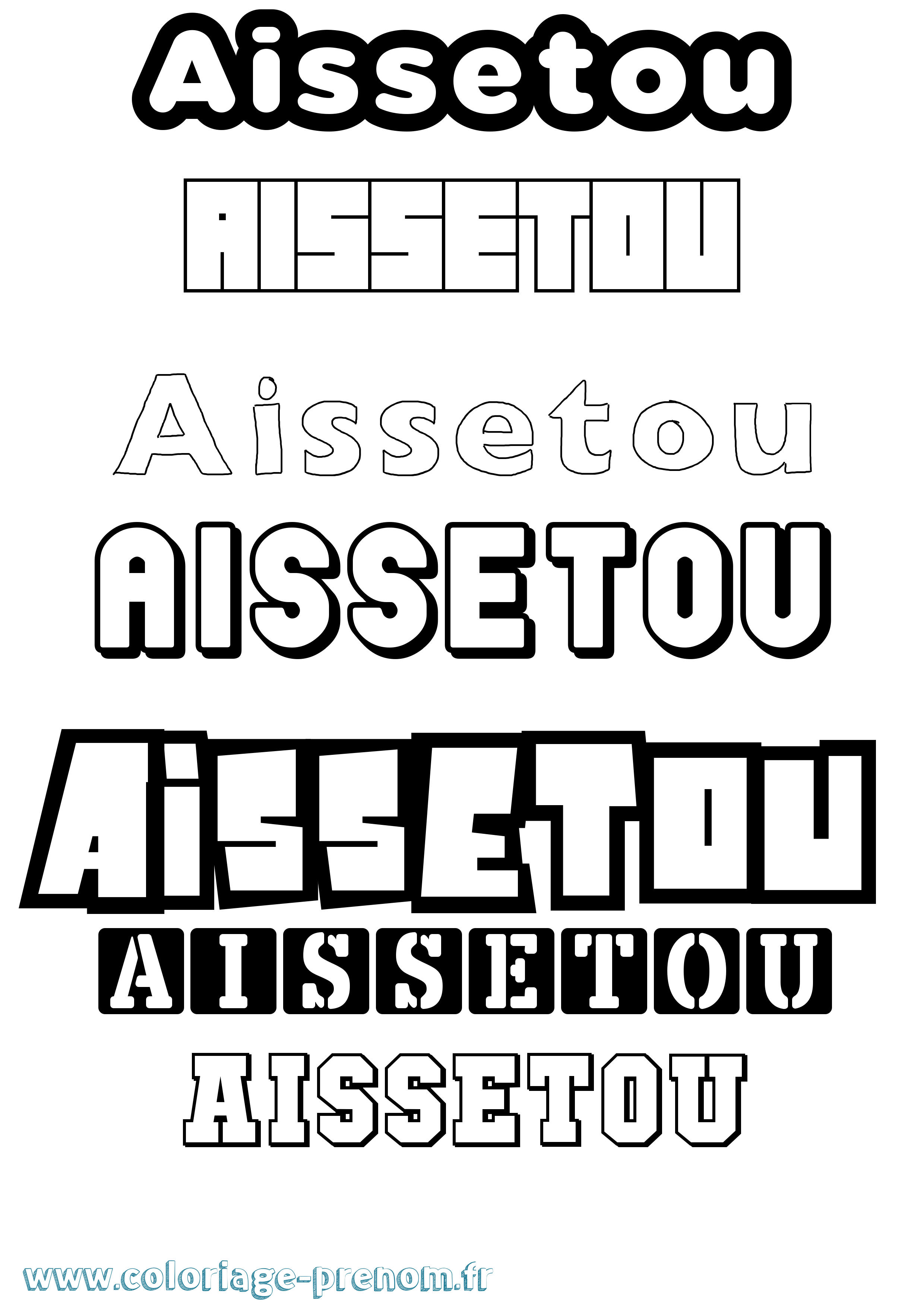 Coloriage Aissetou Simple Coloriage prénom Aissetou Simple