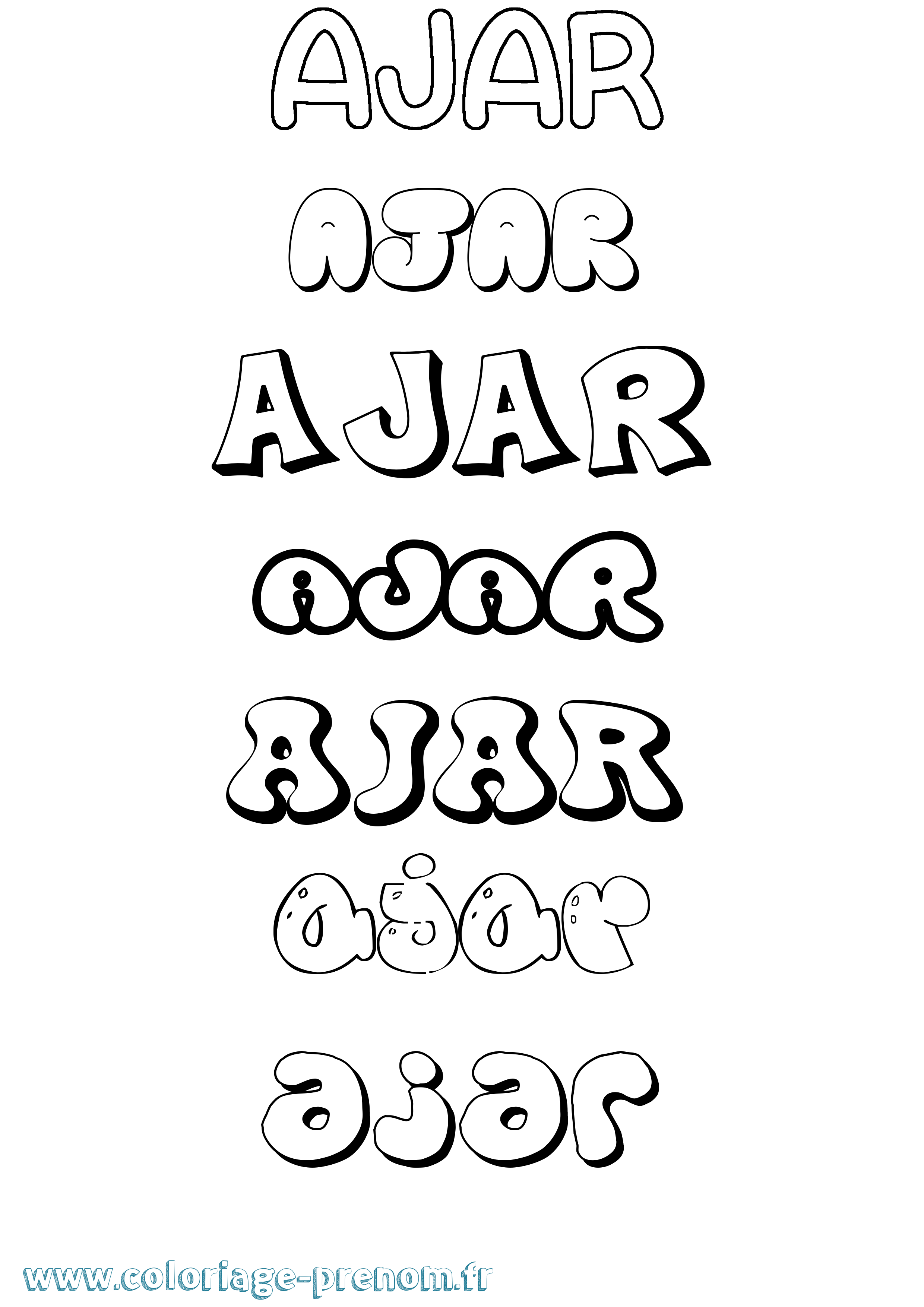 Coloriage Ajar Bubble Coloriage prénom Ajar Bubble
