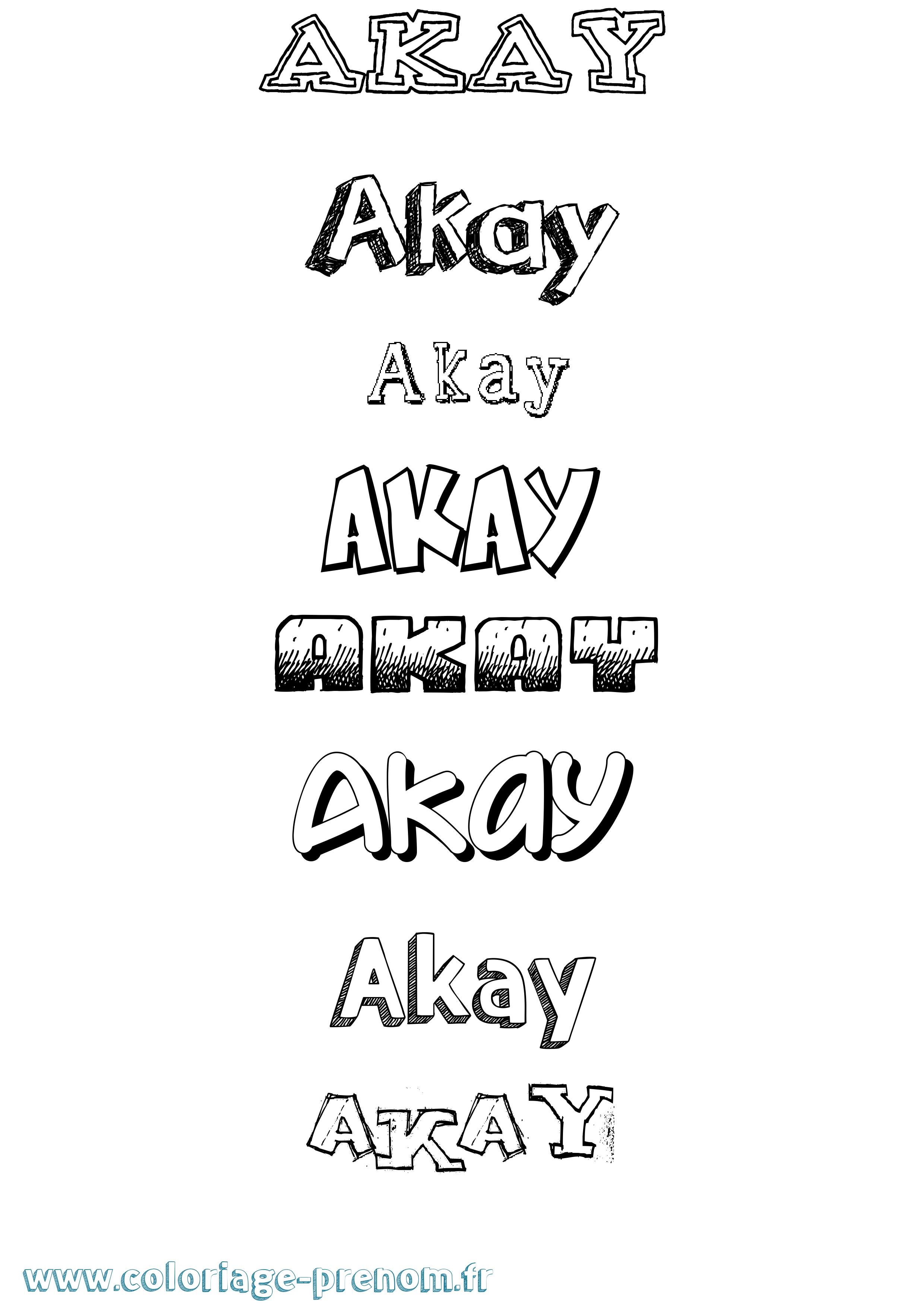 Coloriage Akay Dessiné Coloriage prénom Akay Dessiné