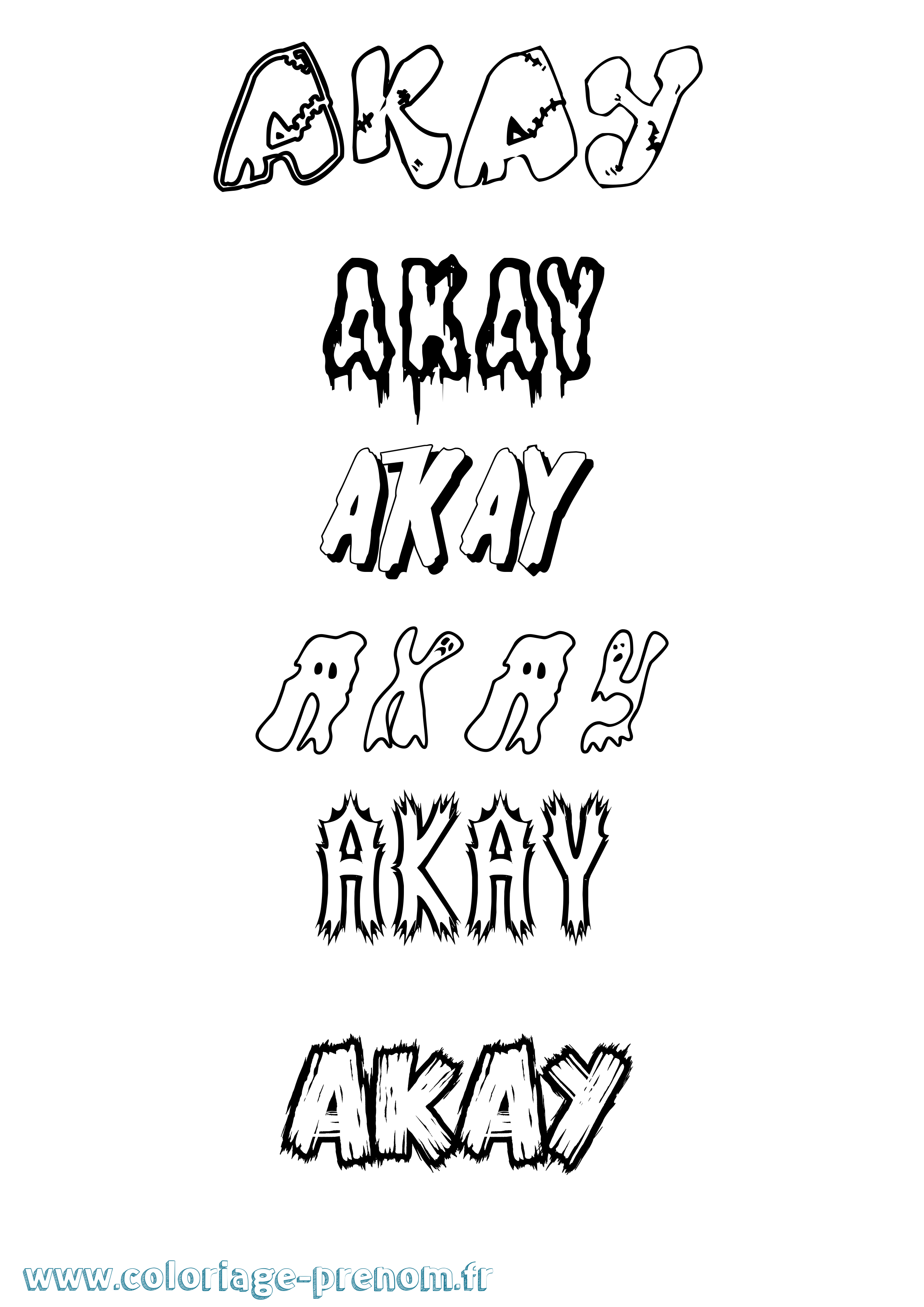 Coloriage Akay Frisson Coloriage prénom Akay Frisson