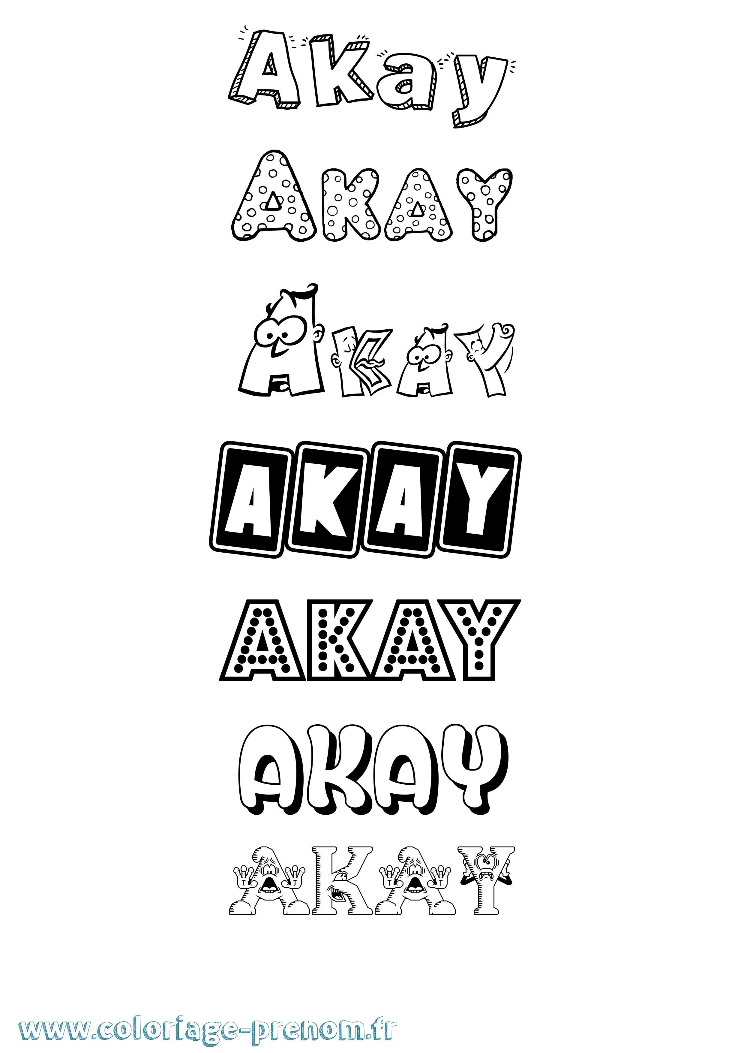 Coloriage Akay Fun Coloriage prénom Akay Fun