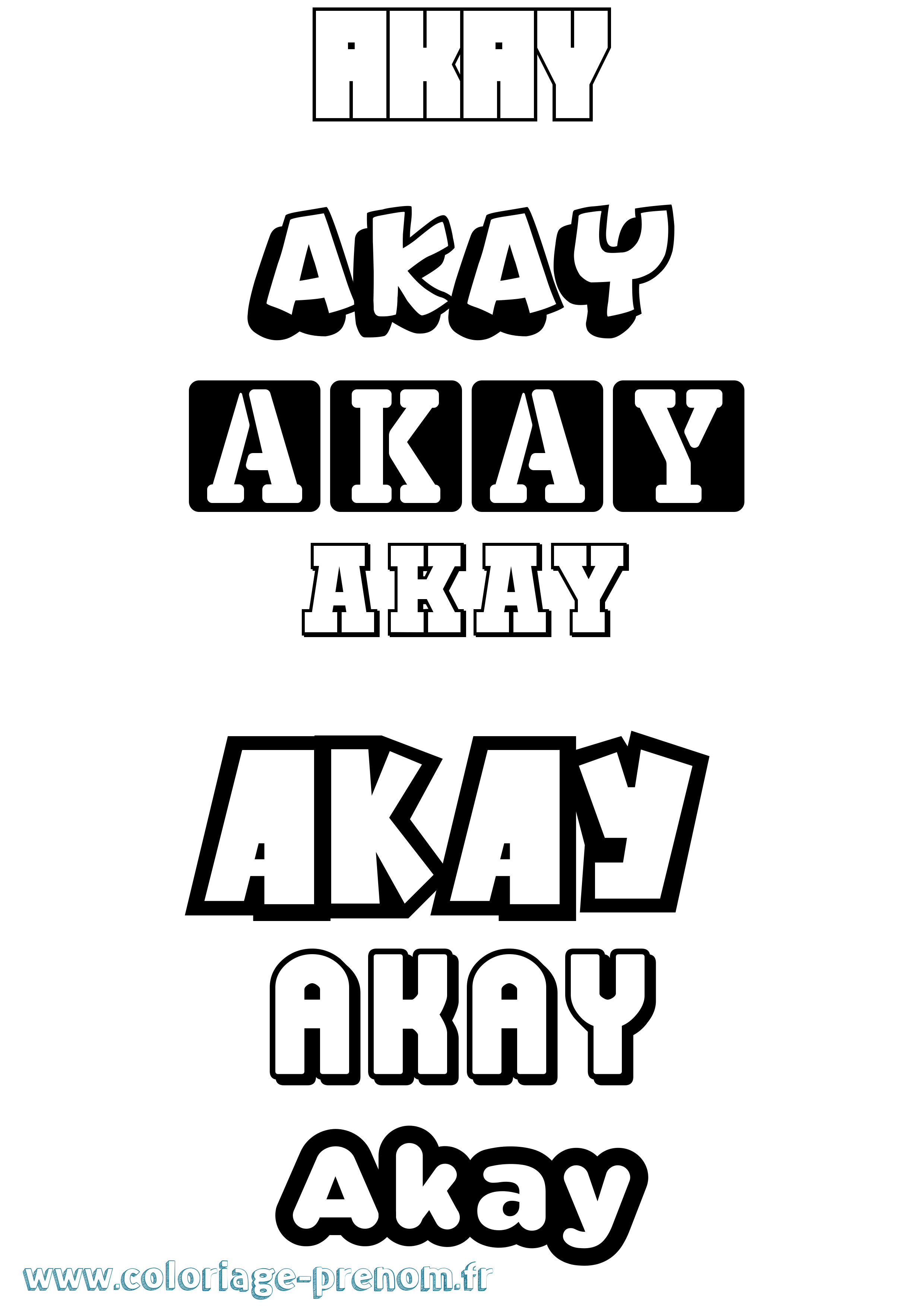 Coloriage Akay Simple Coloriage prénom Akay Simple