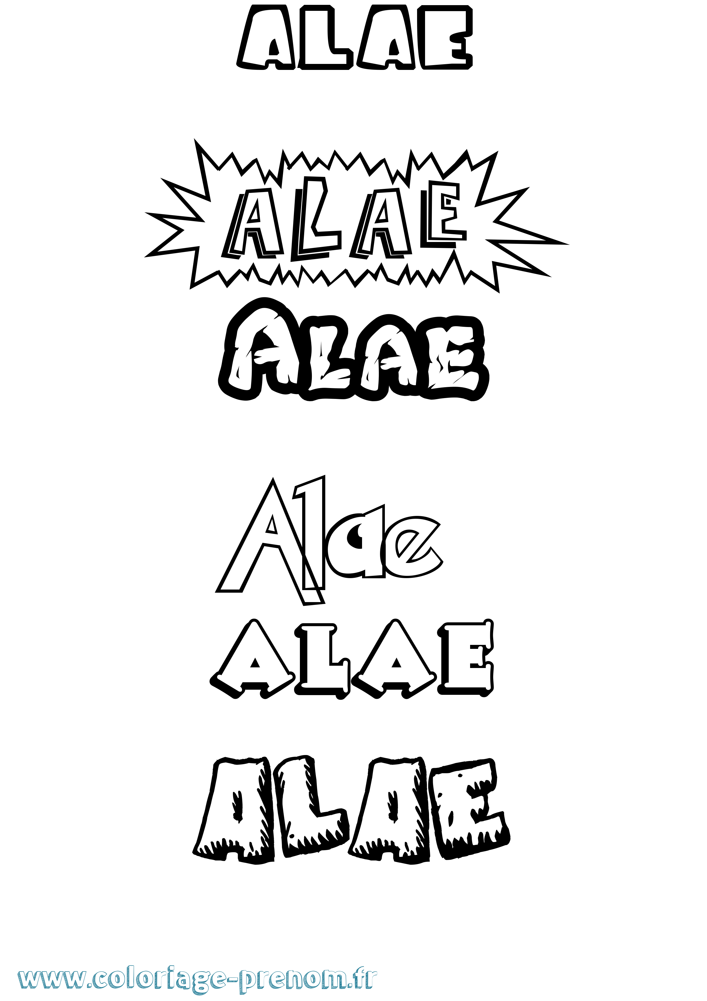 Coloriage Alae Dessin Animé Coloriage prénom Alae Dessin Animé