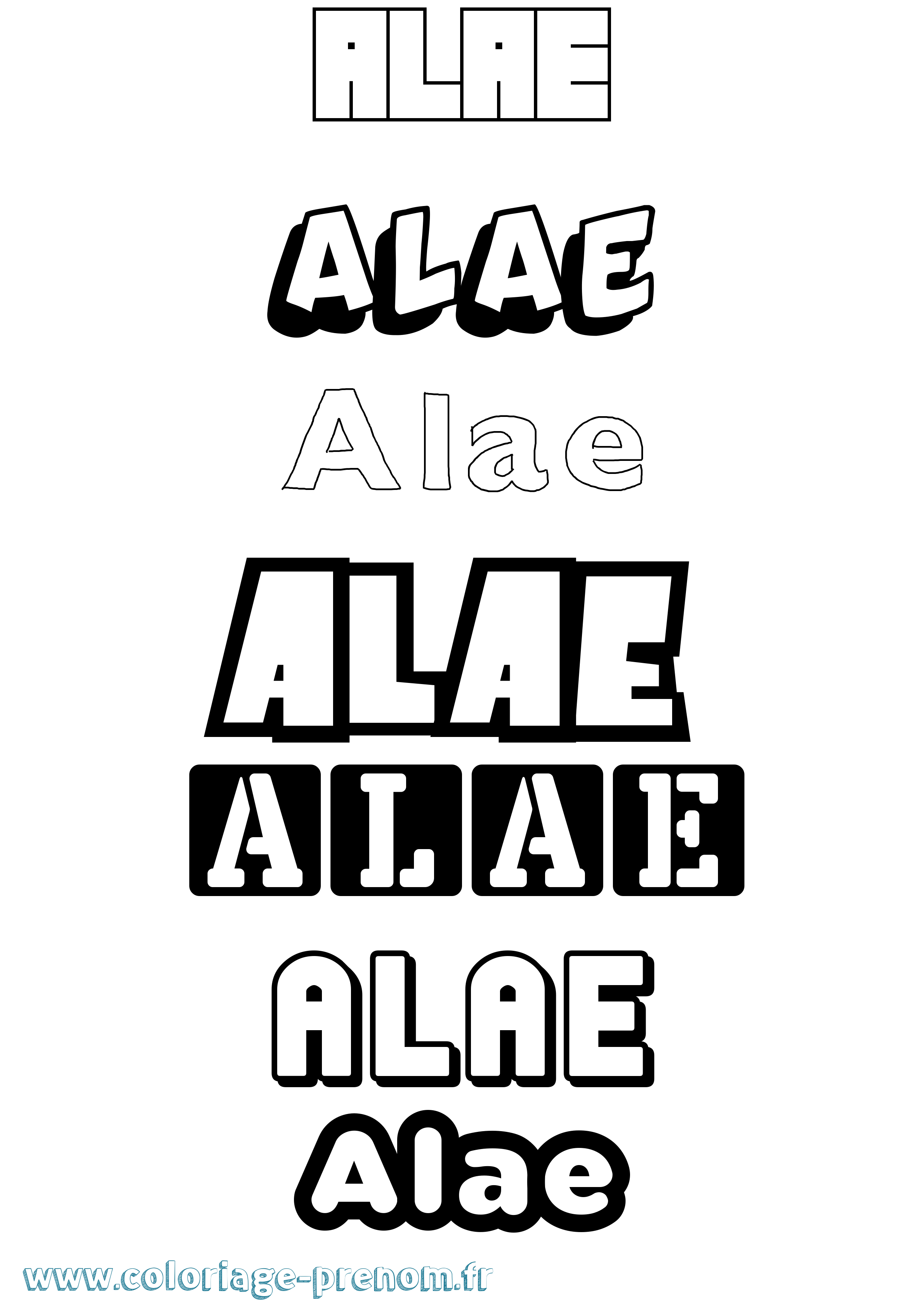 Coloriage Alae Simple Coloriage prénom Alae Simple