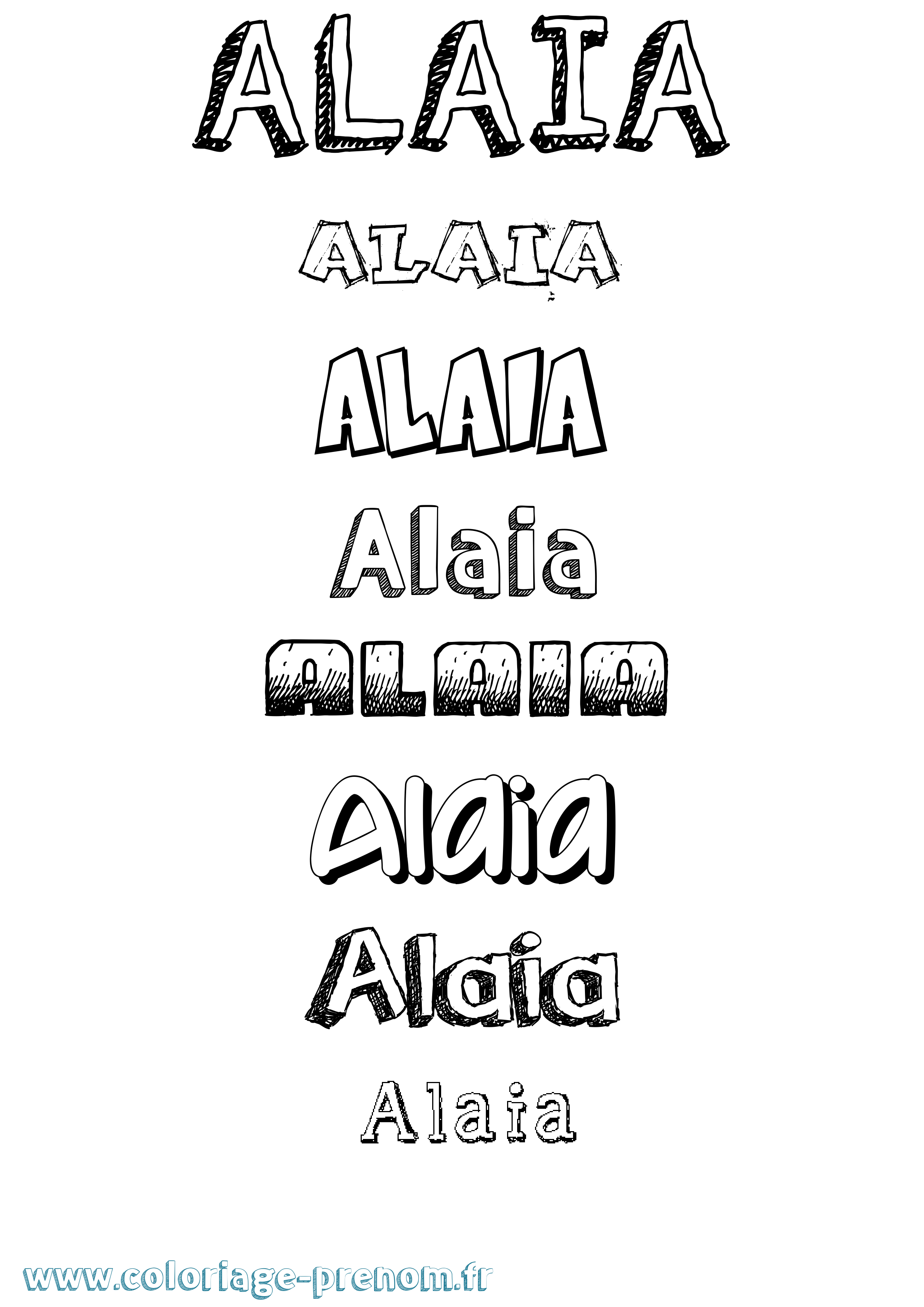 Coloriage Alaia Dessiné Coloriage prénom Alaia Dessiné