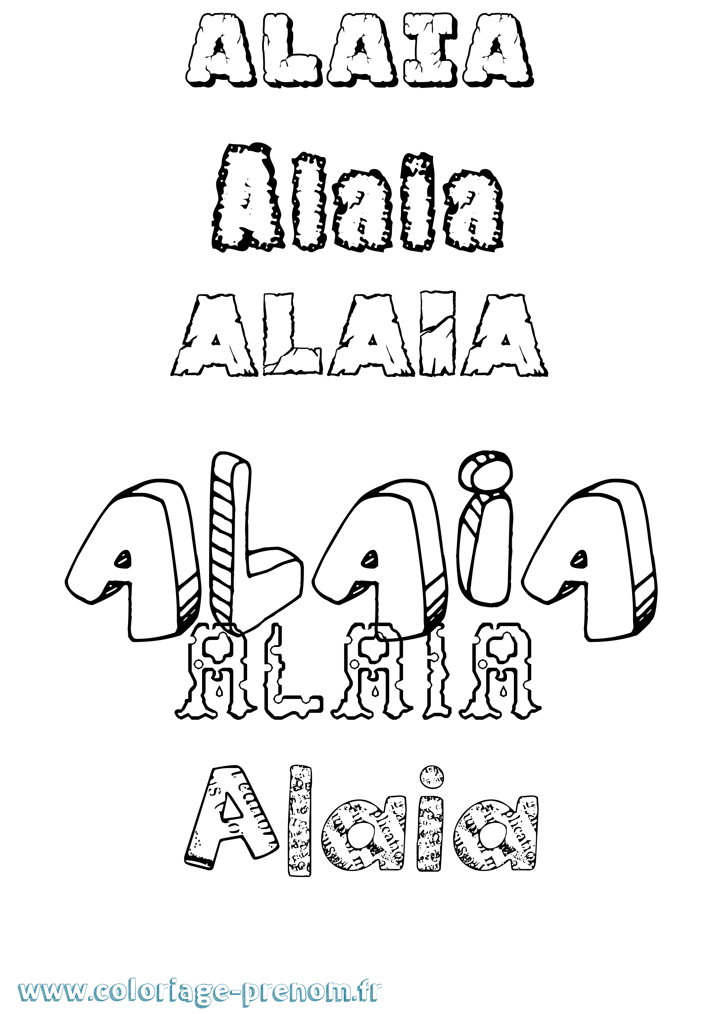 Coloriage Alaia Destructuré Coloriage prénom Alaia Destructuré