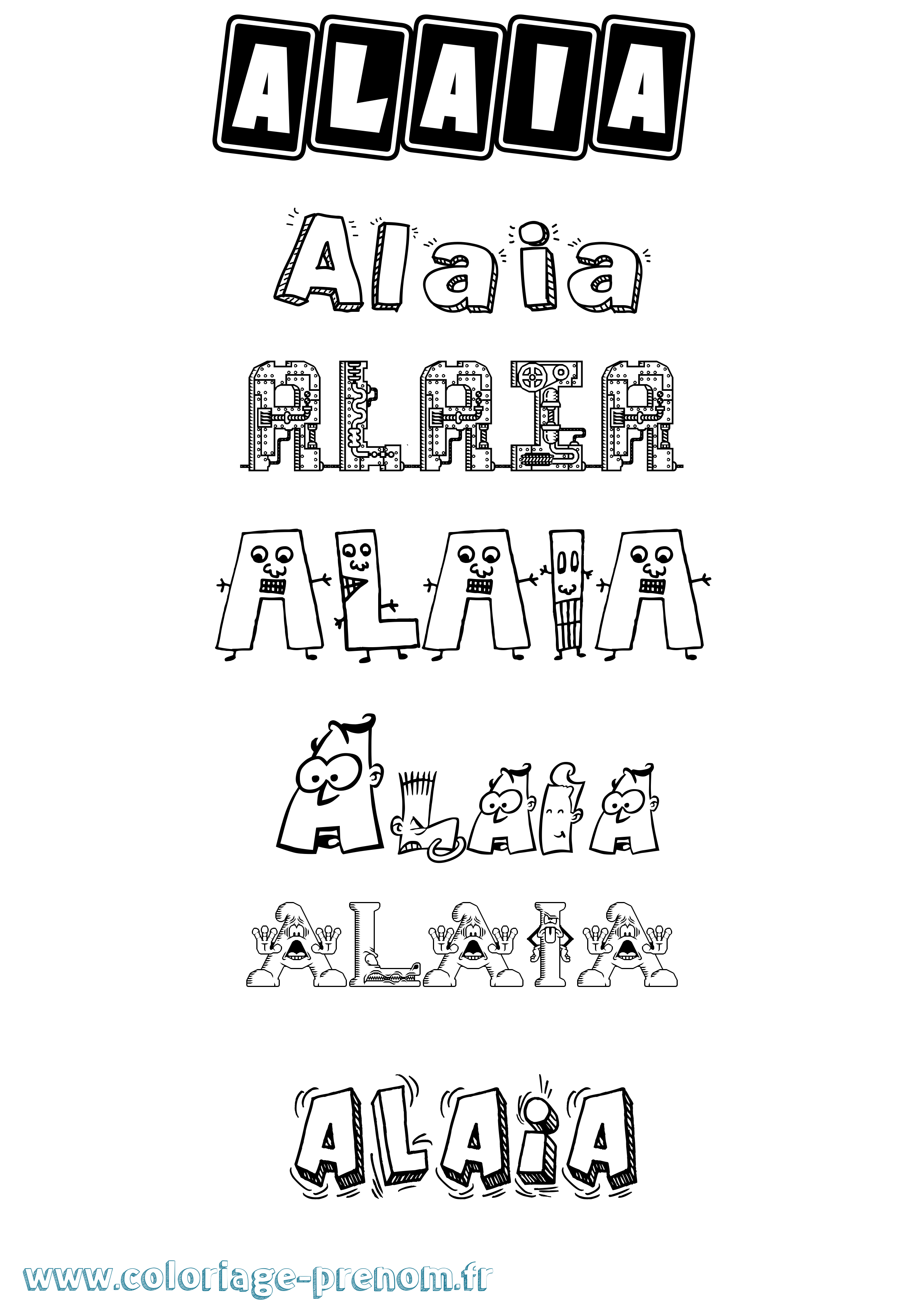 Coloriage Alaia Fun Coloriage prénom Alaia Fun