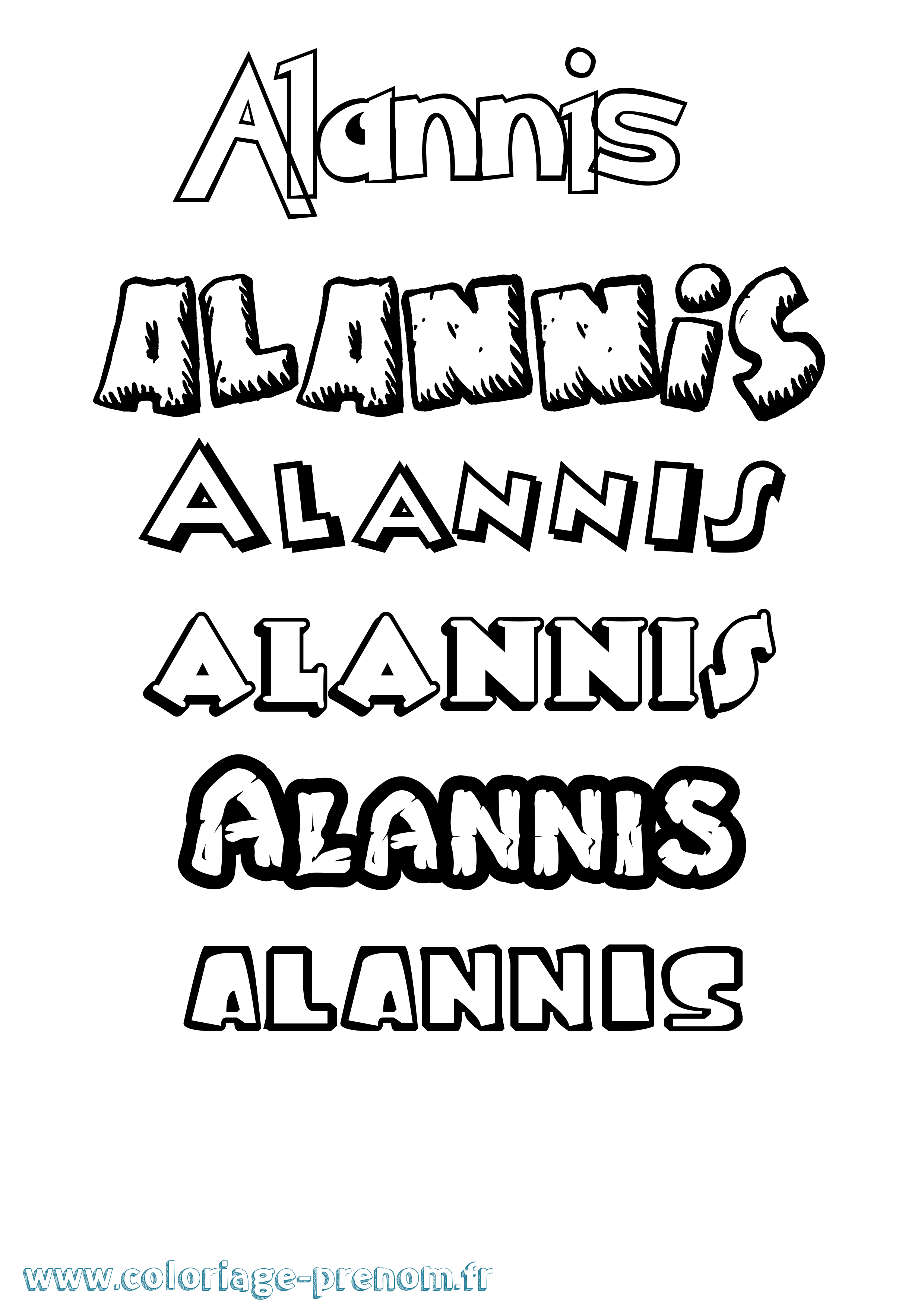 Coloriage Alannis Dessin Animé Coloriage prénom Alannis Dessin Animé