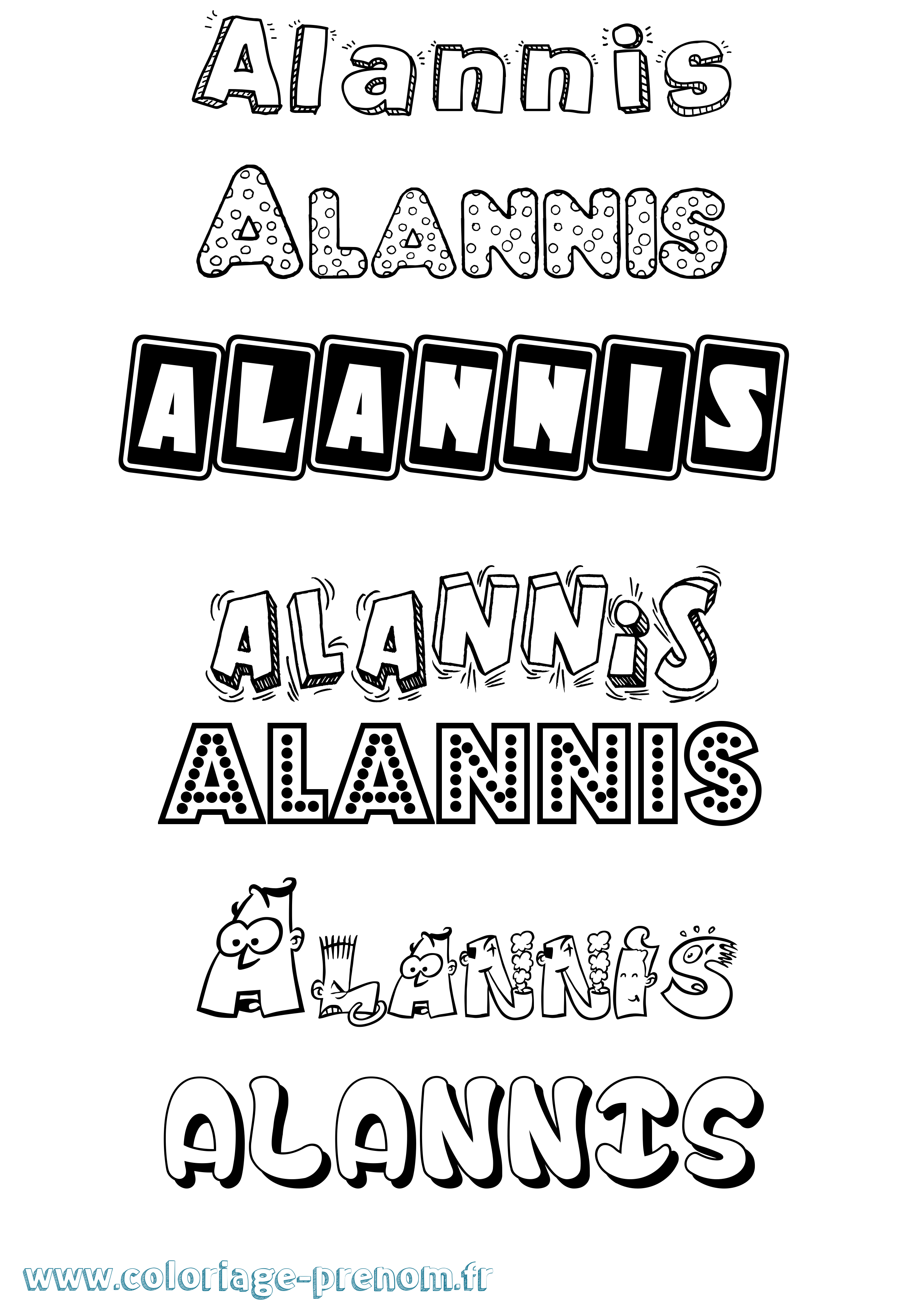 Coloriage Alannis Fun Coloriage prénom Alannis Fun