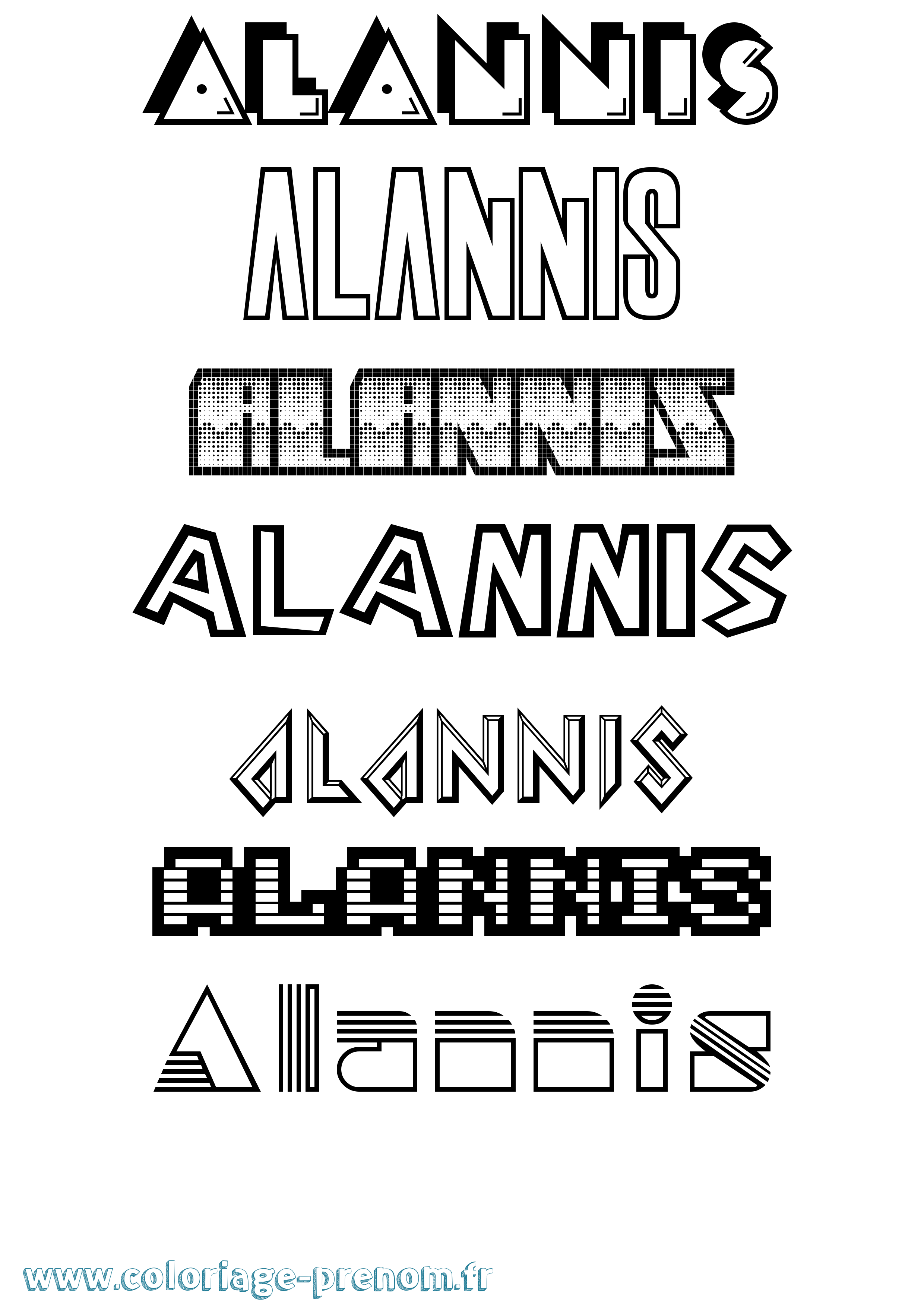 Coloriage Alannis Jeux Vidéos Coloriage prénom Alannis Jeux Vidéos