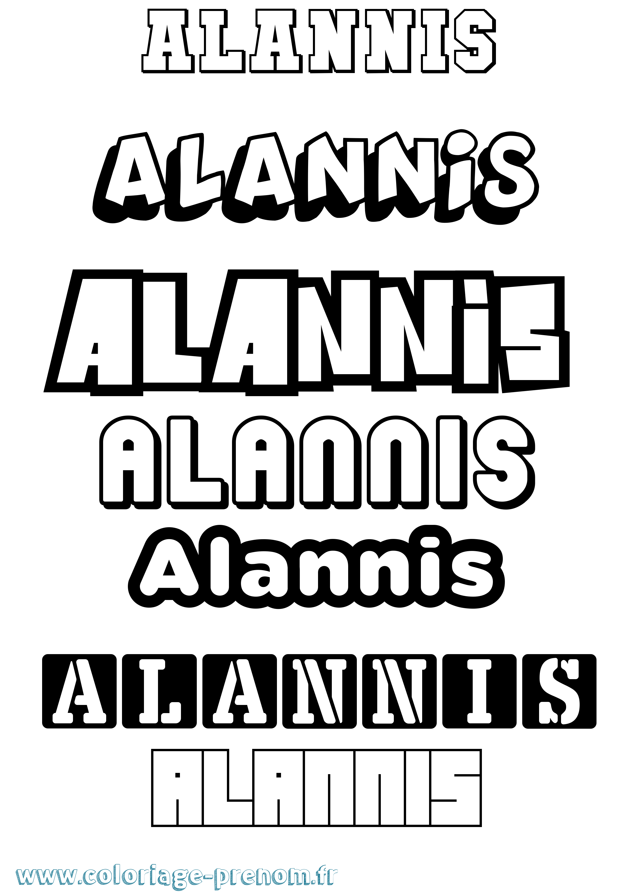 Coloriage Alannis Simple Coloriage prénom Alannis Simple
