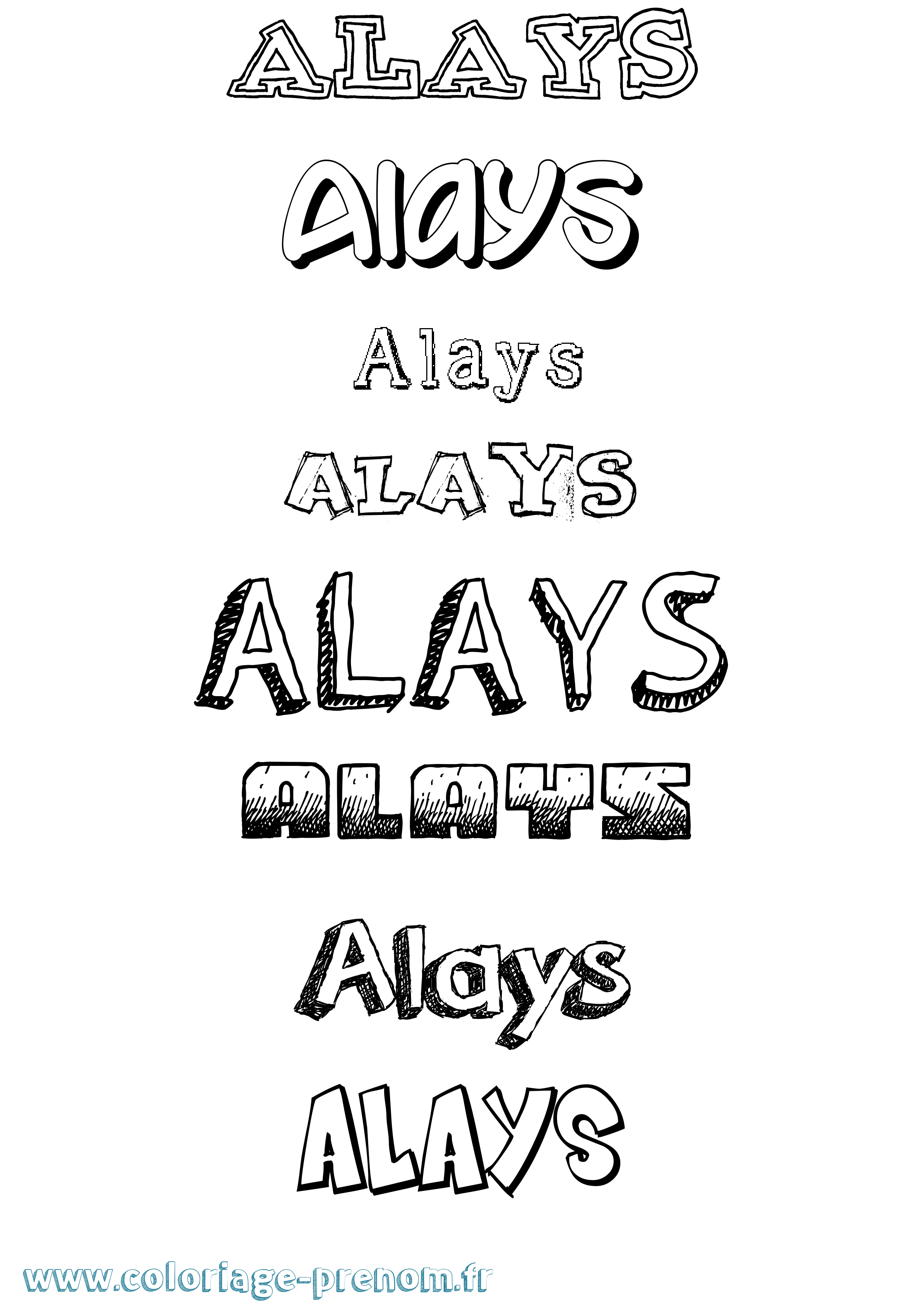 Coloriage Alays Dessiné Coloriage prénom Alays Dessiné