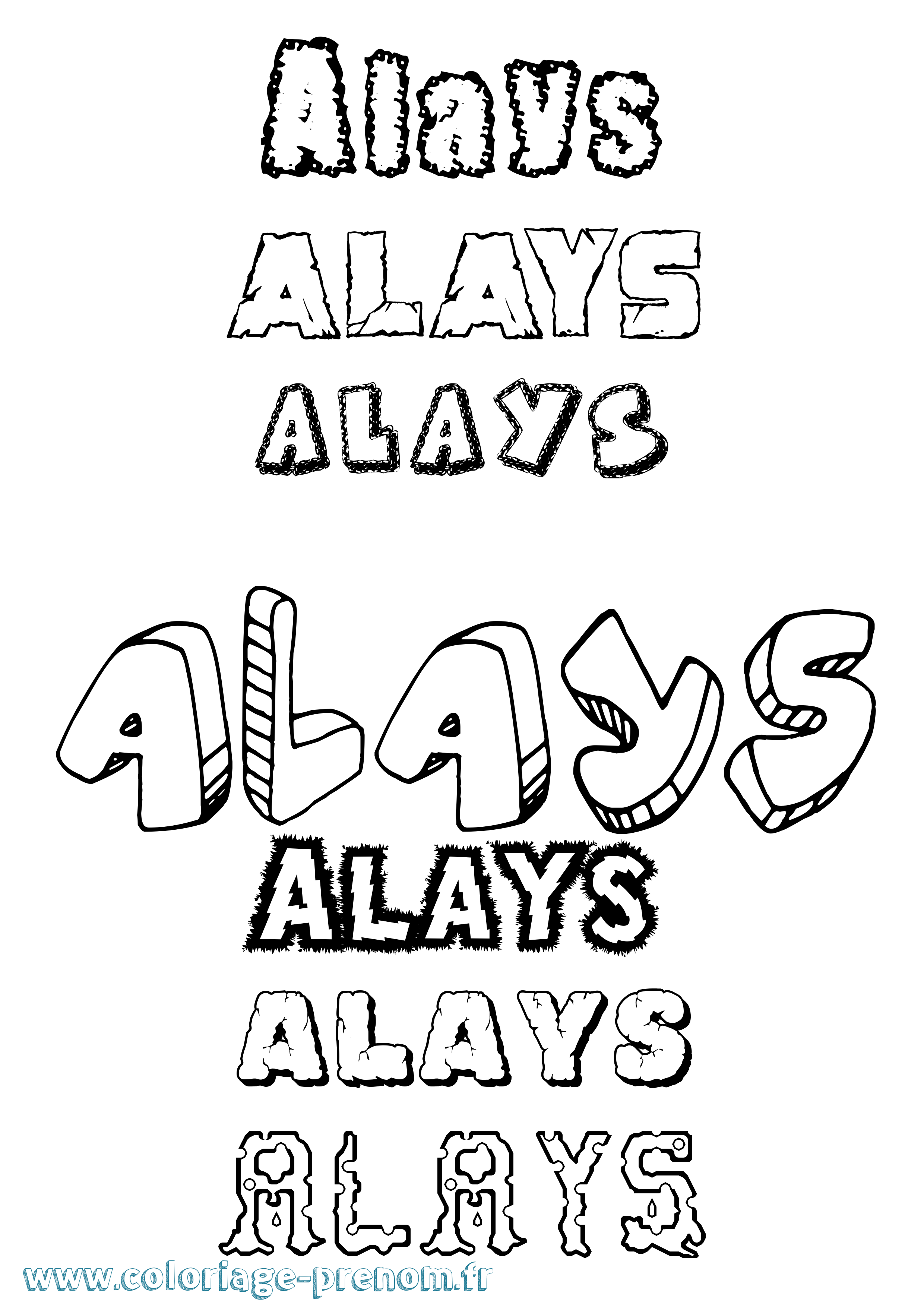 Coloriage Alays Destructuré Coloriage prénom Alays Destructuré