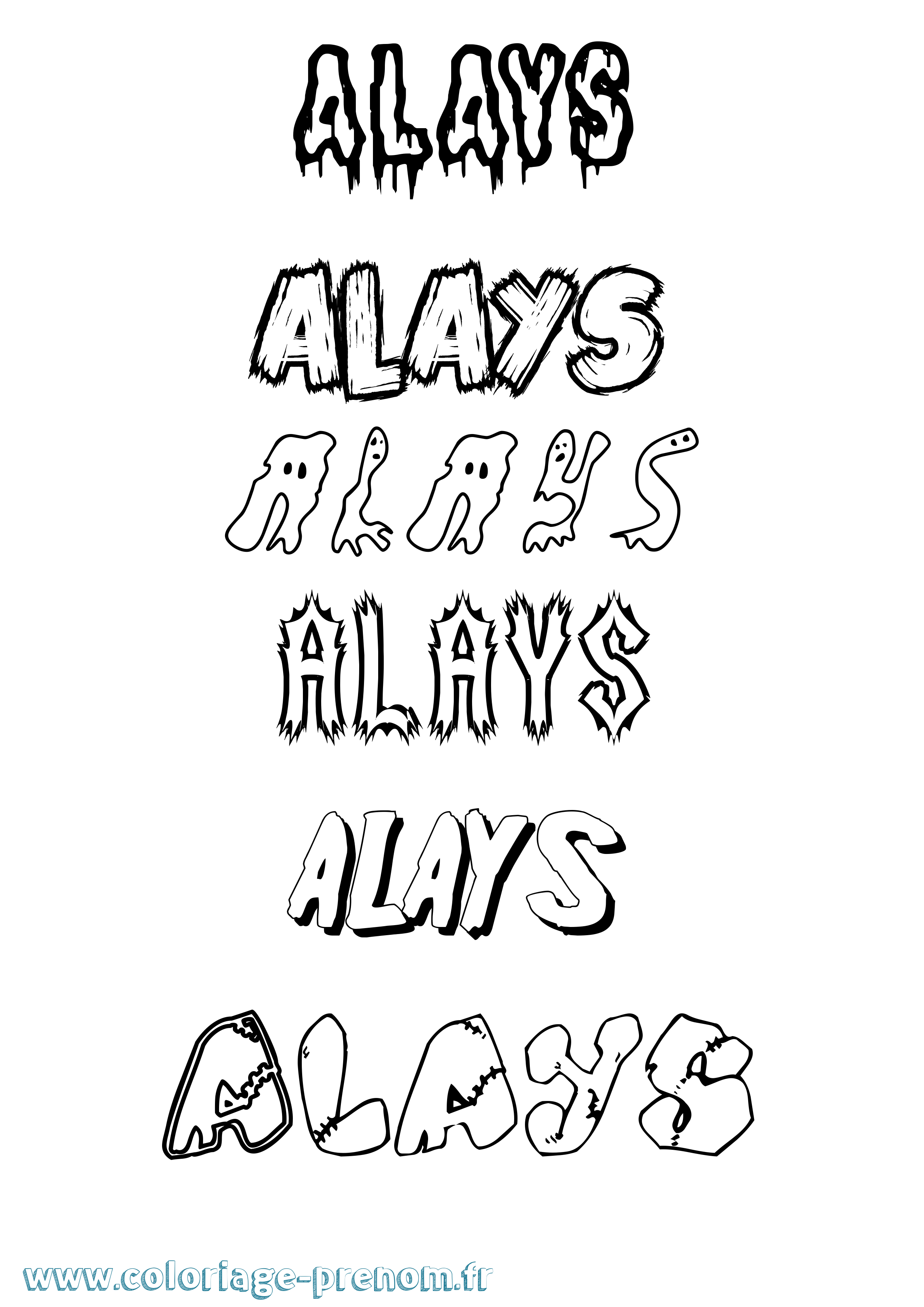 Coloriage Alays Frisson Coloriage prénom Alays Frisson