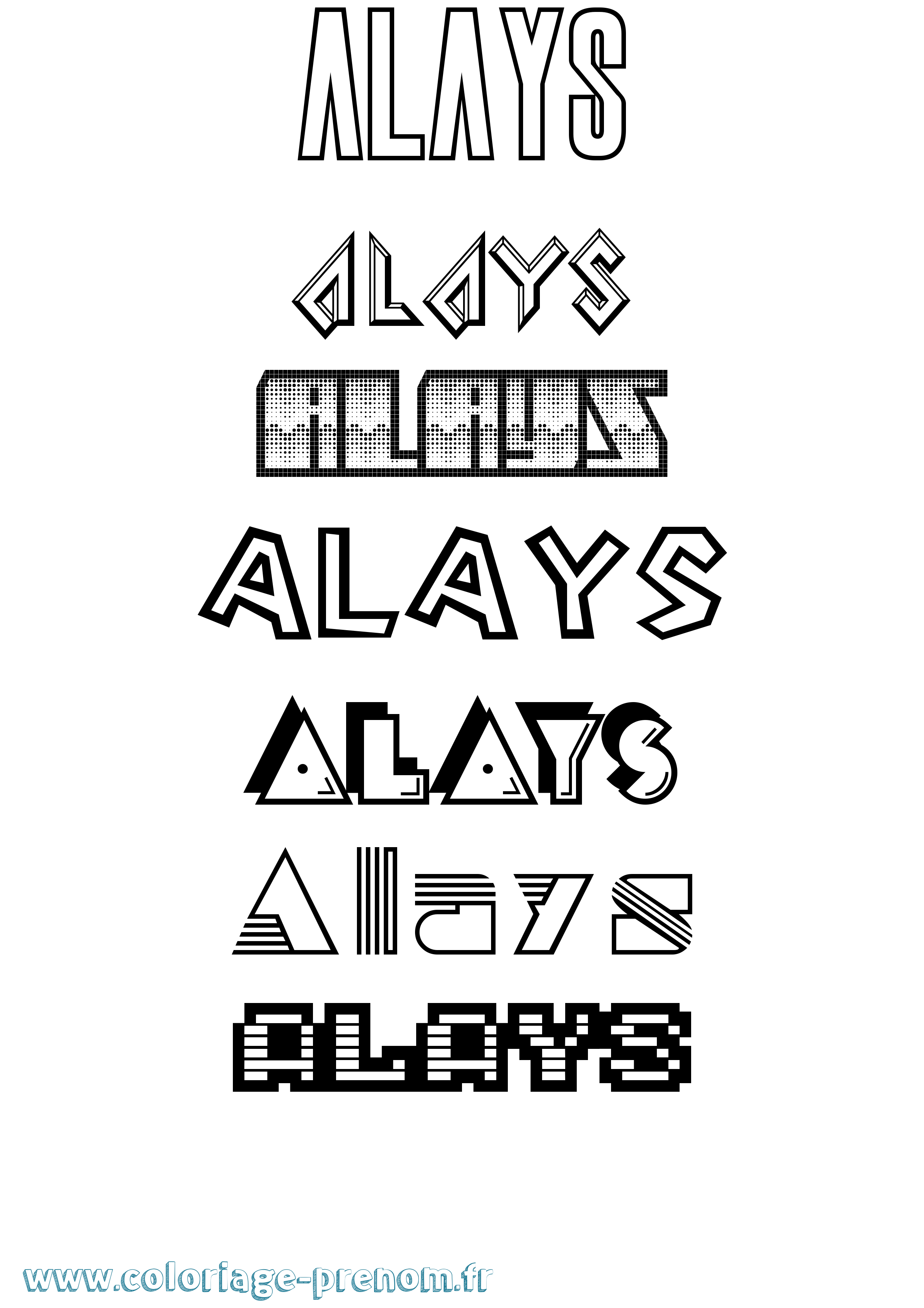 Coloriage Alays Jeux Vidéos Coloriage prénom Alays Jeux Vidéos