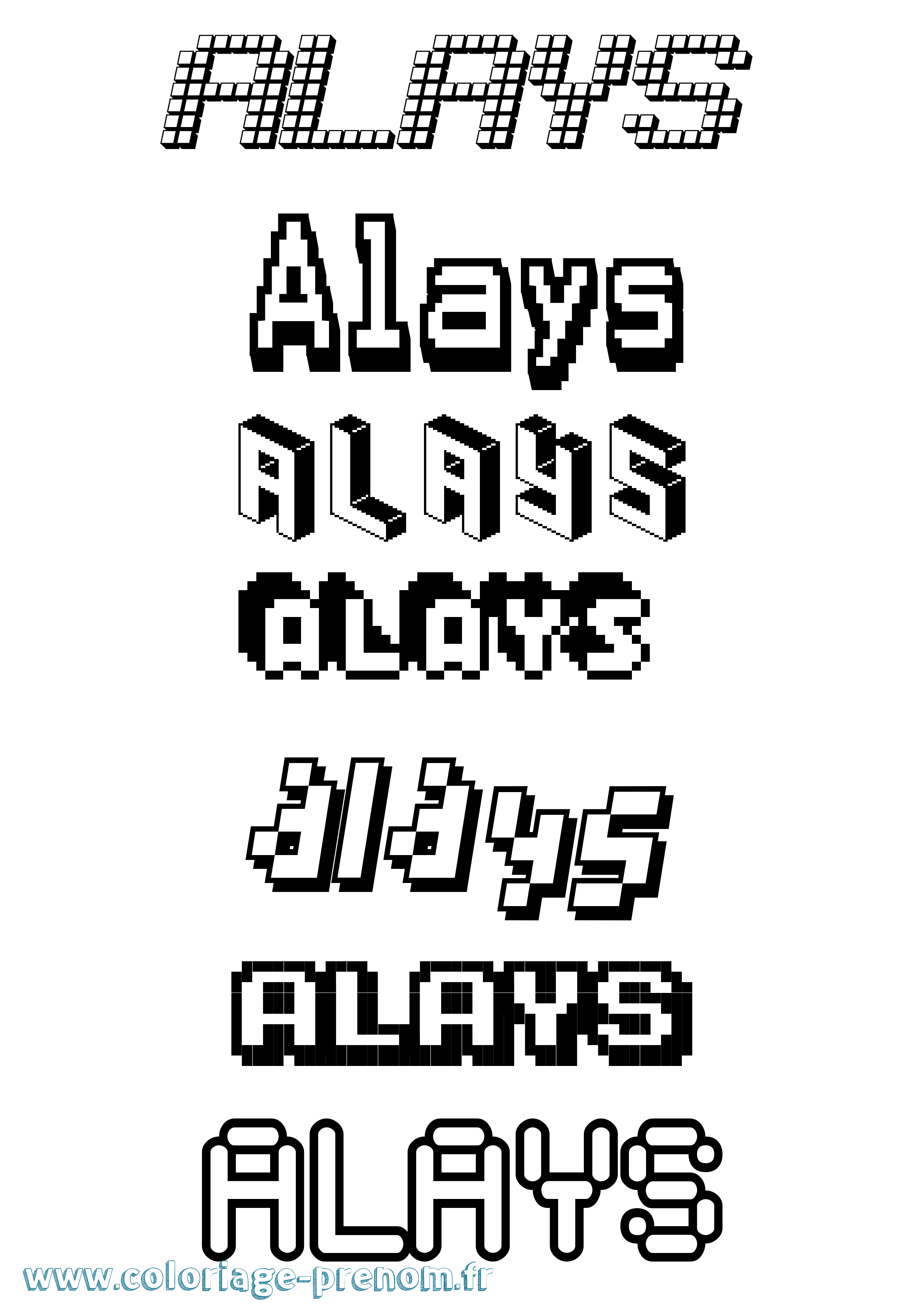 Coloriage Alays Pixel Coloriage prénom Alays Pixel