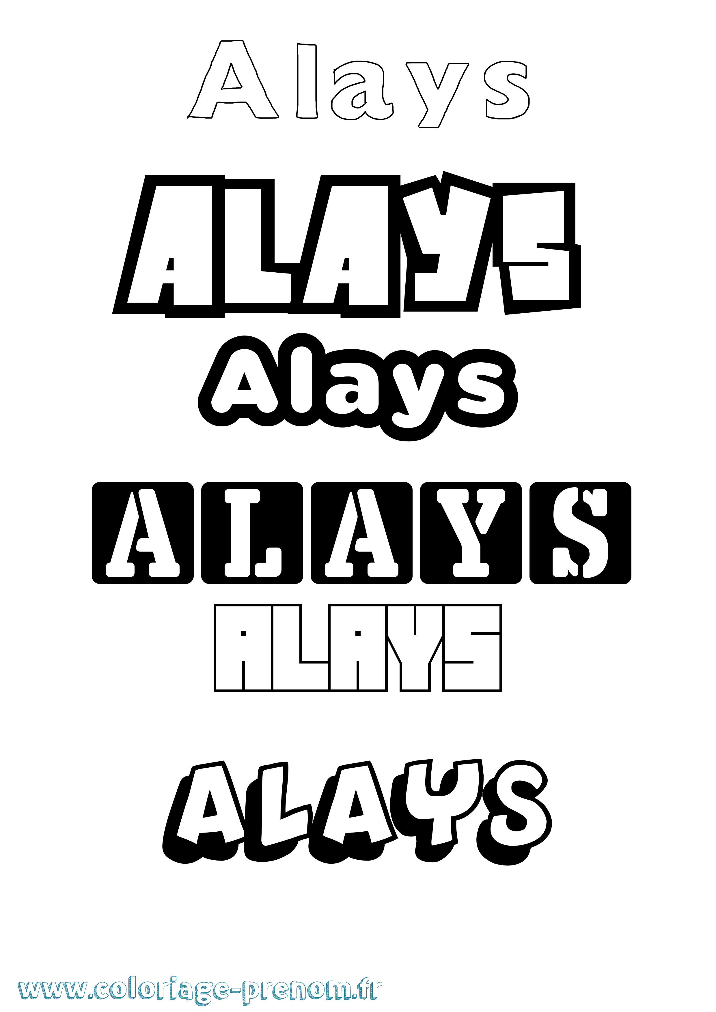 Coloriage Alays Simple Coloriage prénom Alays Simple