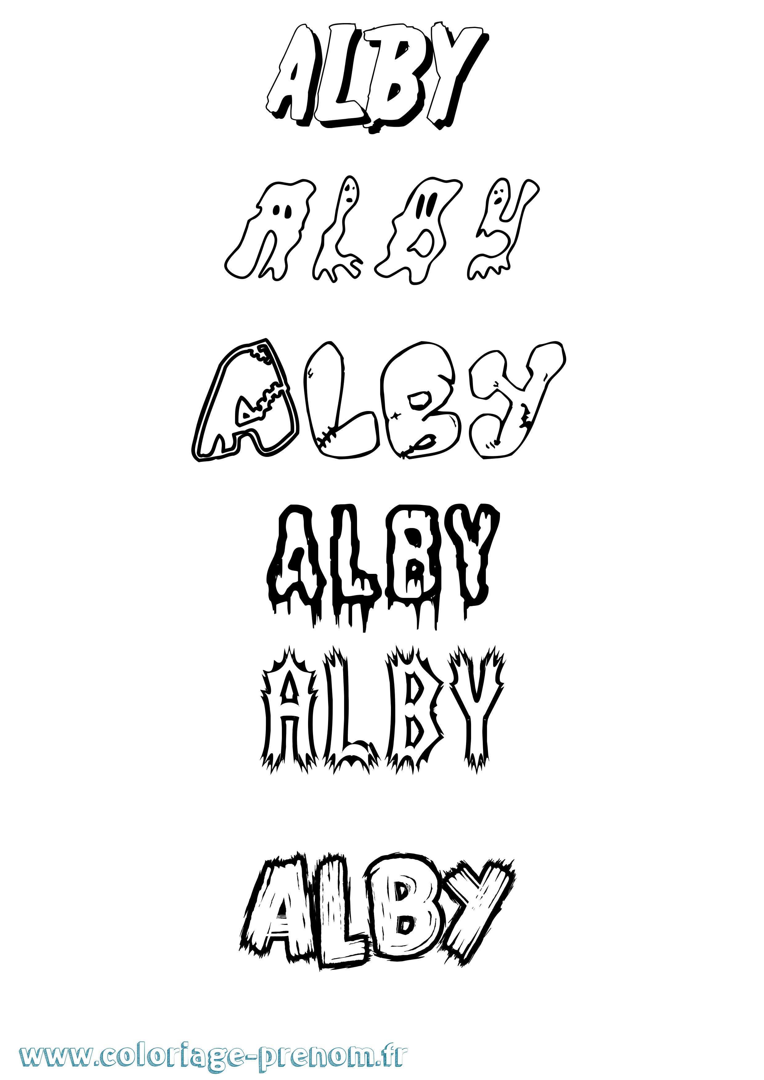 Coloriage Alby Frisson Coloriage prénom Alby Frisson