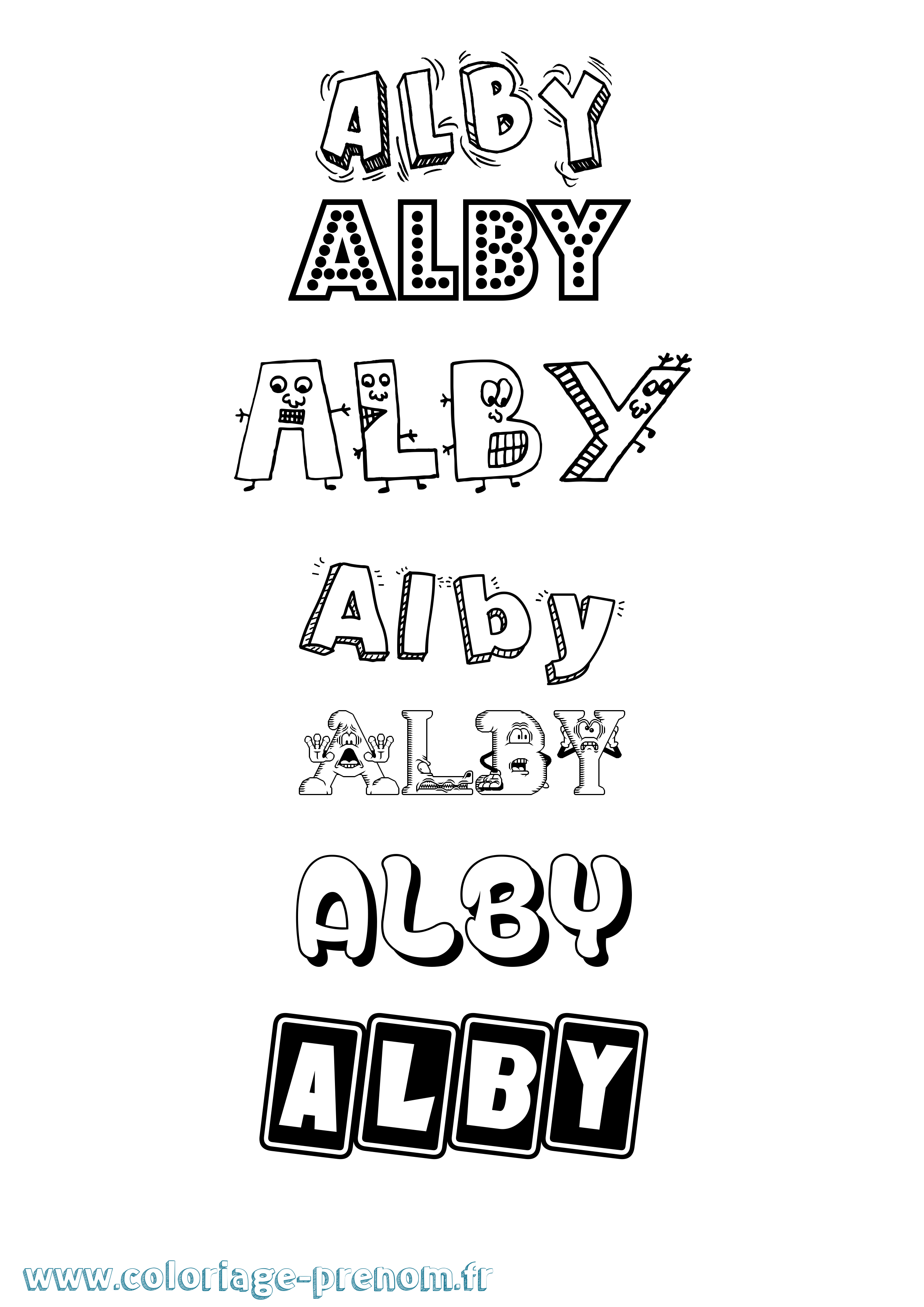 Coloriage Alby Fun Coloriage prénom Alby Fun
