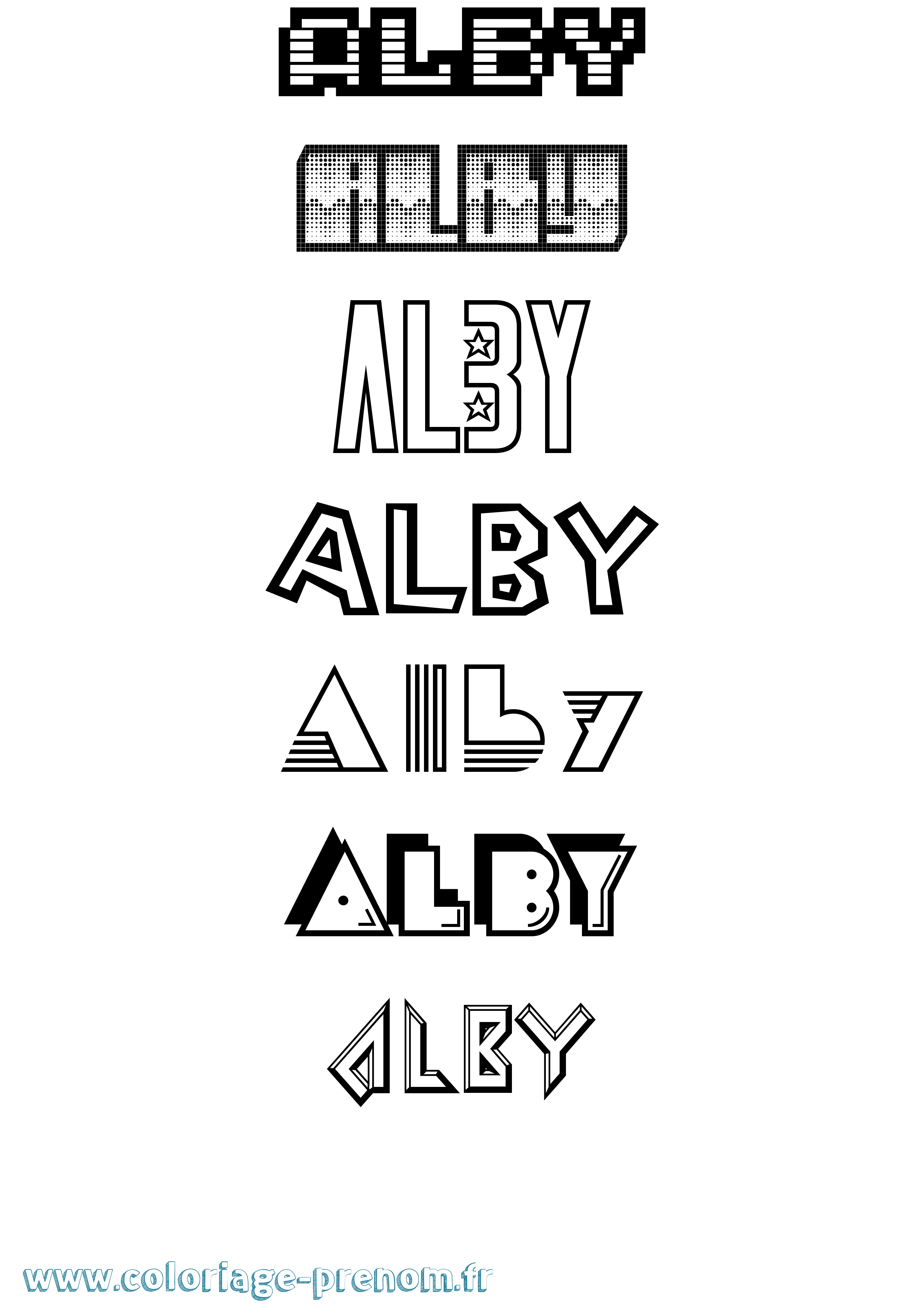 Coloriage Alby Jeux Vidéos Coloriage prénom Alby Jeux Vidéos