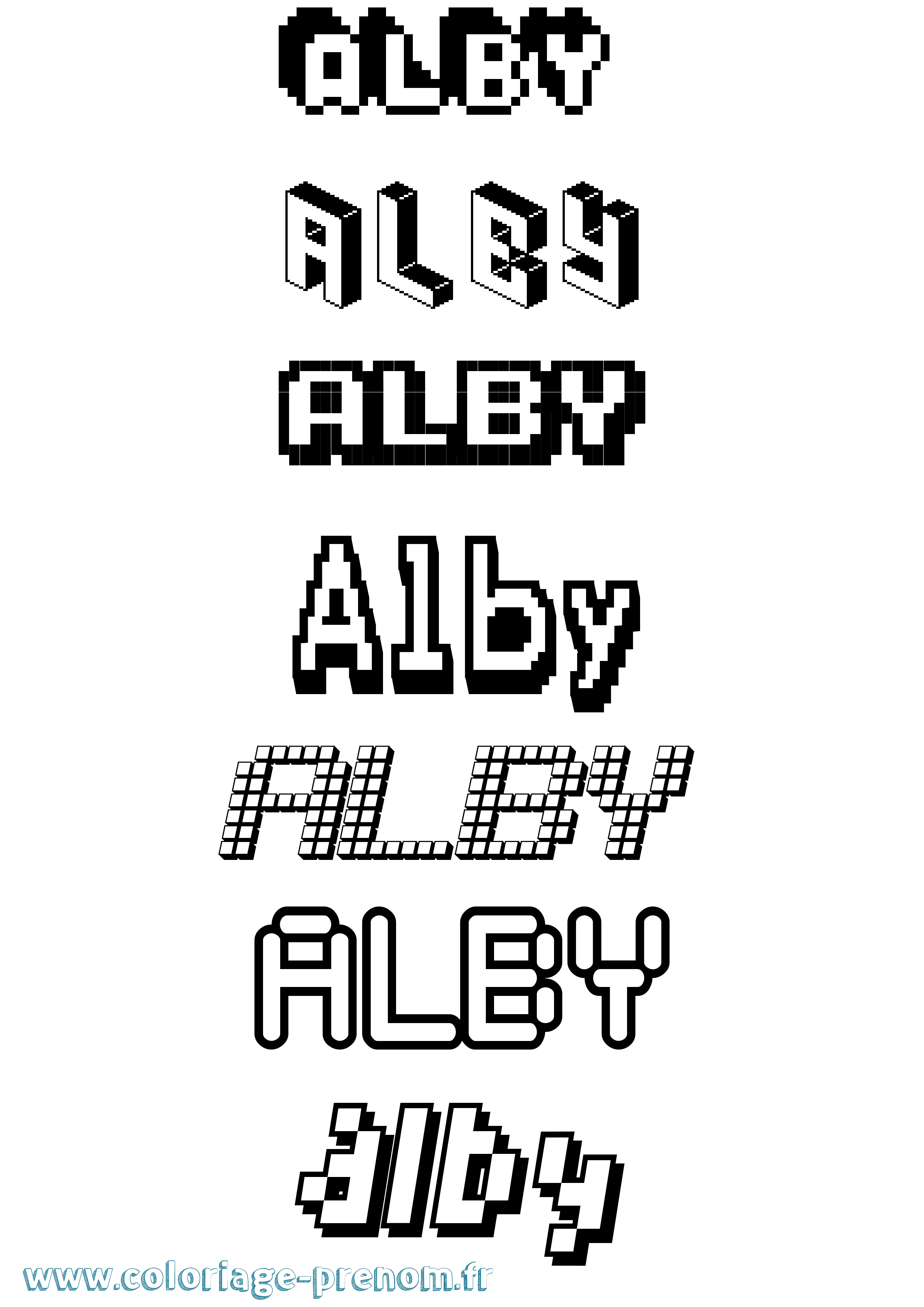 Coloriage Alby Pixel Coloriage prénom Alby Pixel