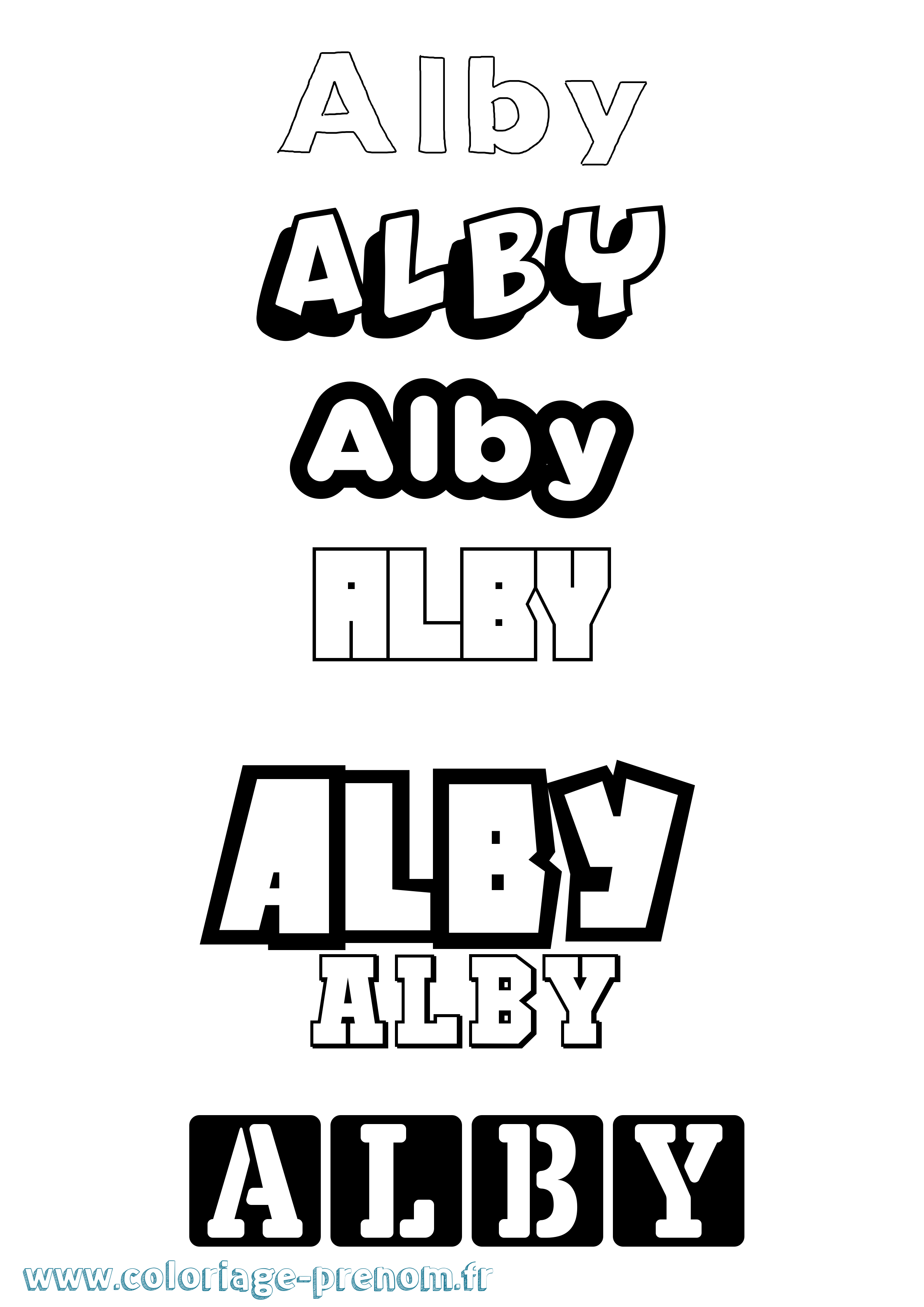 Coloriage Alby Simple Coloriage prénom Alby Simple