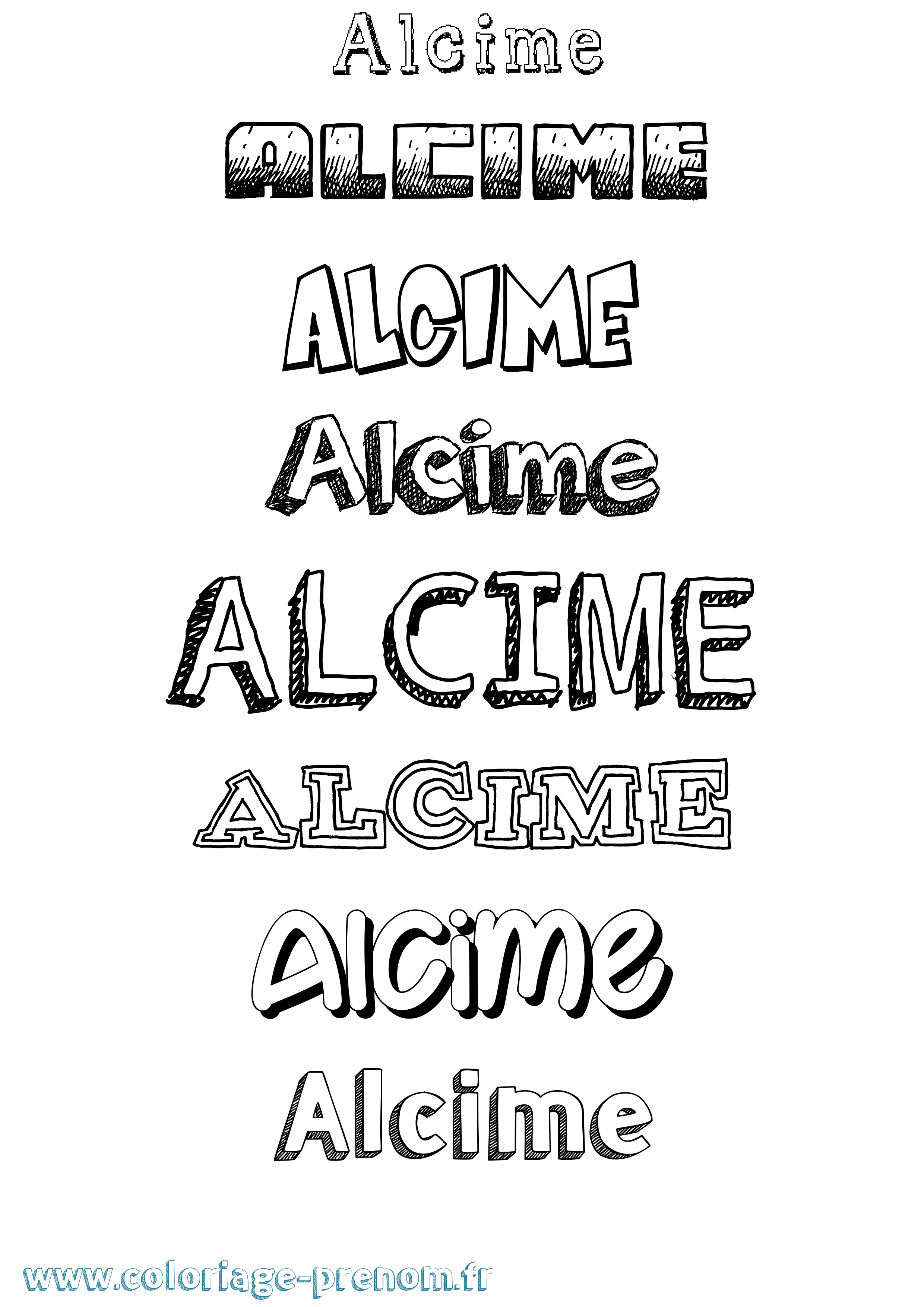 Coloriage Alcime Dessiné Coloriage prénom Alcime Dessiné