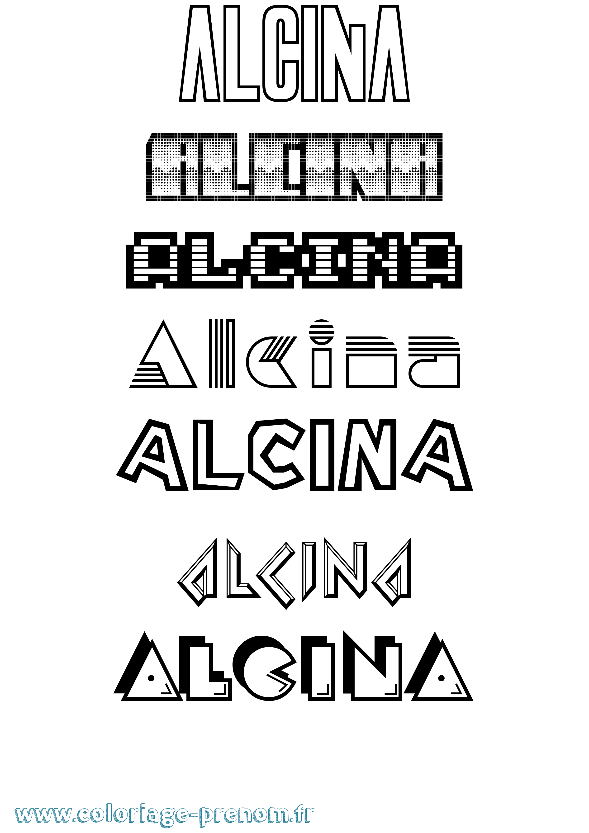 Coloriage Alcina Jeux Vidéos Coloriage prénom Alcina Jeux Vidéos
