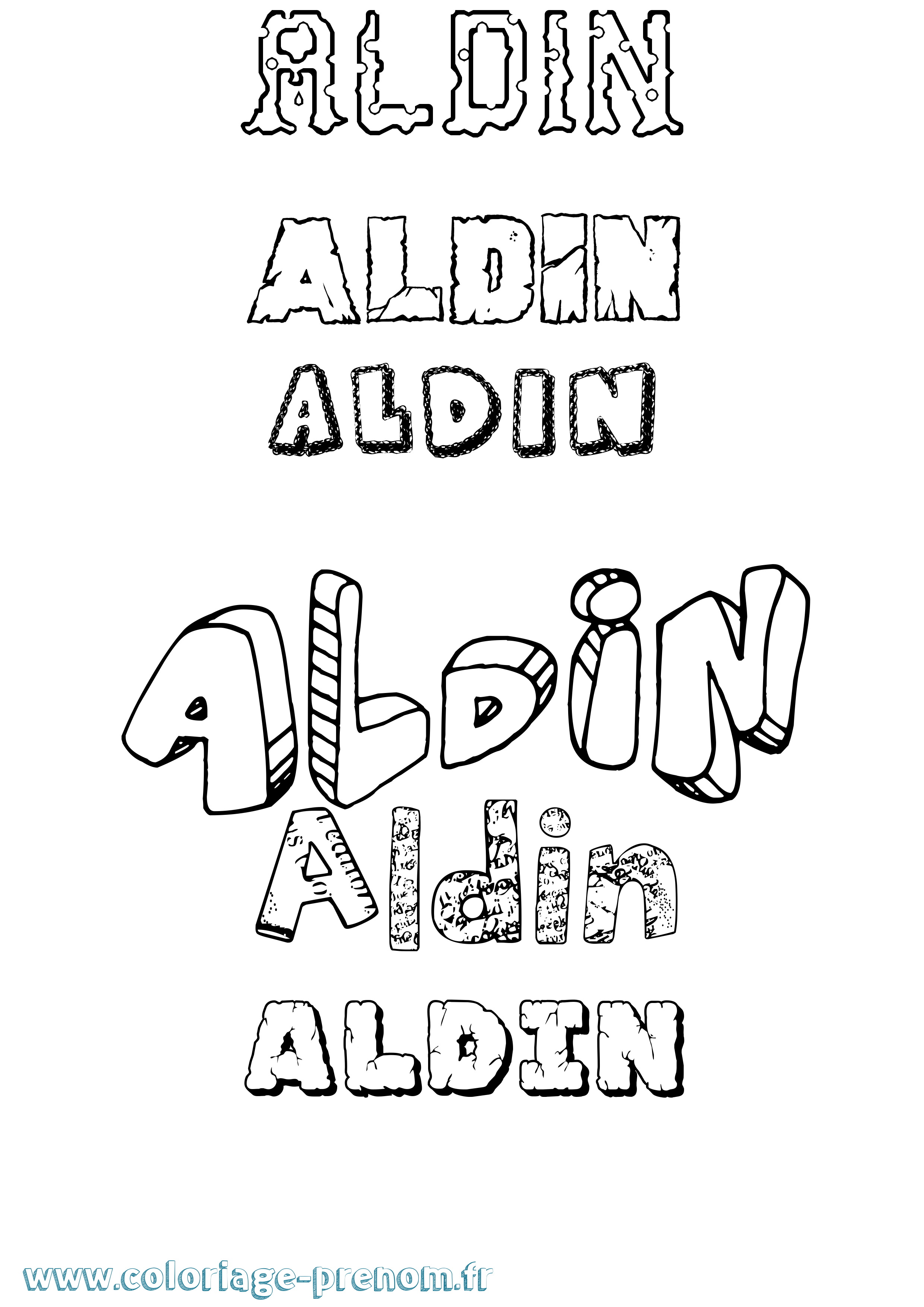Coloriage Aldin Destructuré Coloriage prénom Aldin Destructuré