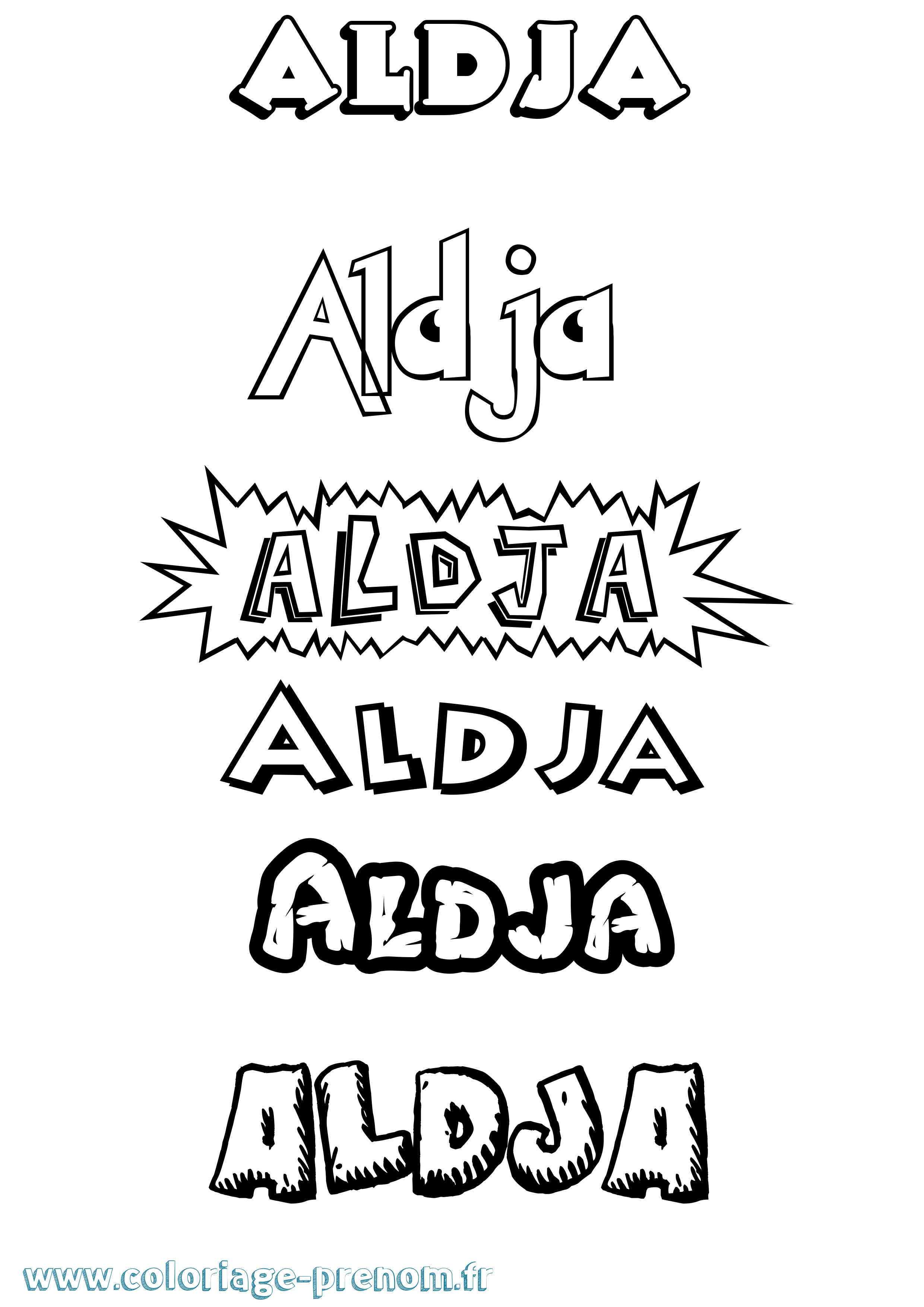 Coloriage Aldja Dessin Animé Coloriage prénom Aldja Dessin Animé