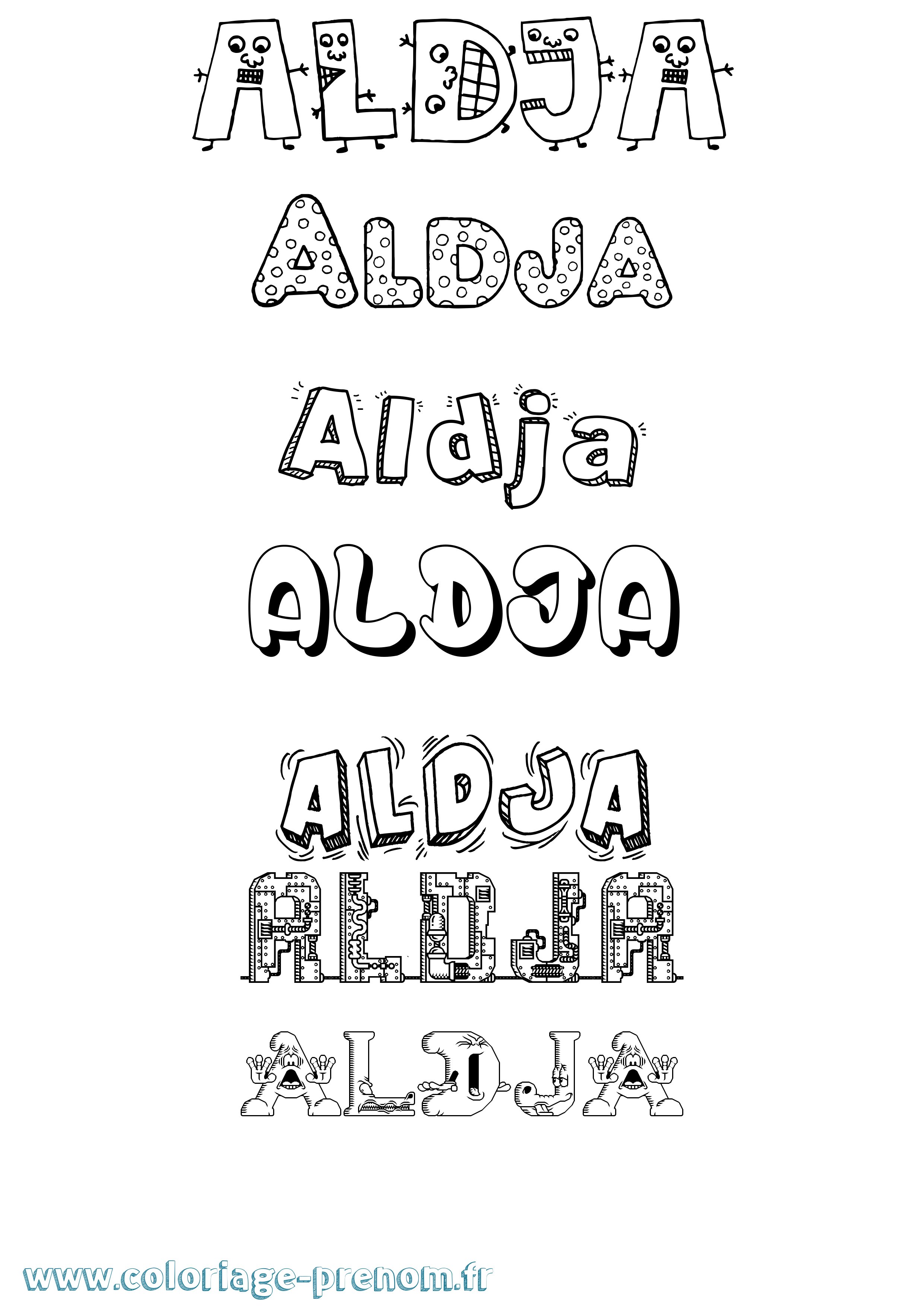 Coloriage Aldja Fun Coloriage prénom Aldja Fun
