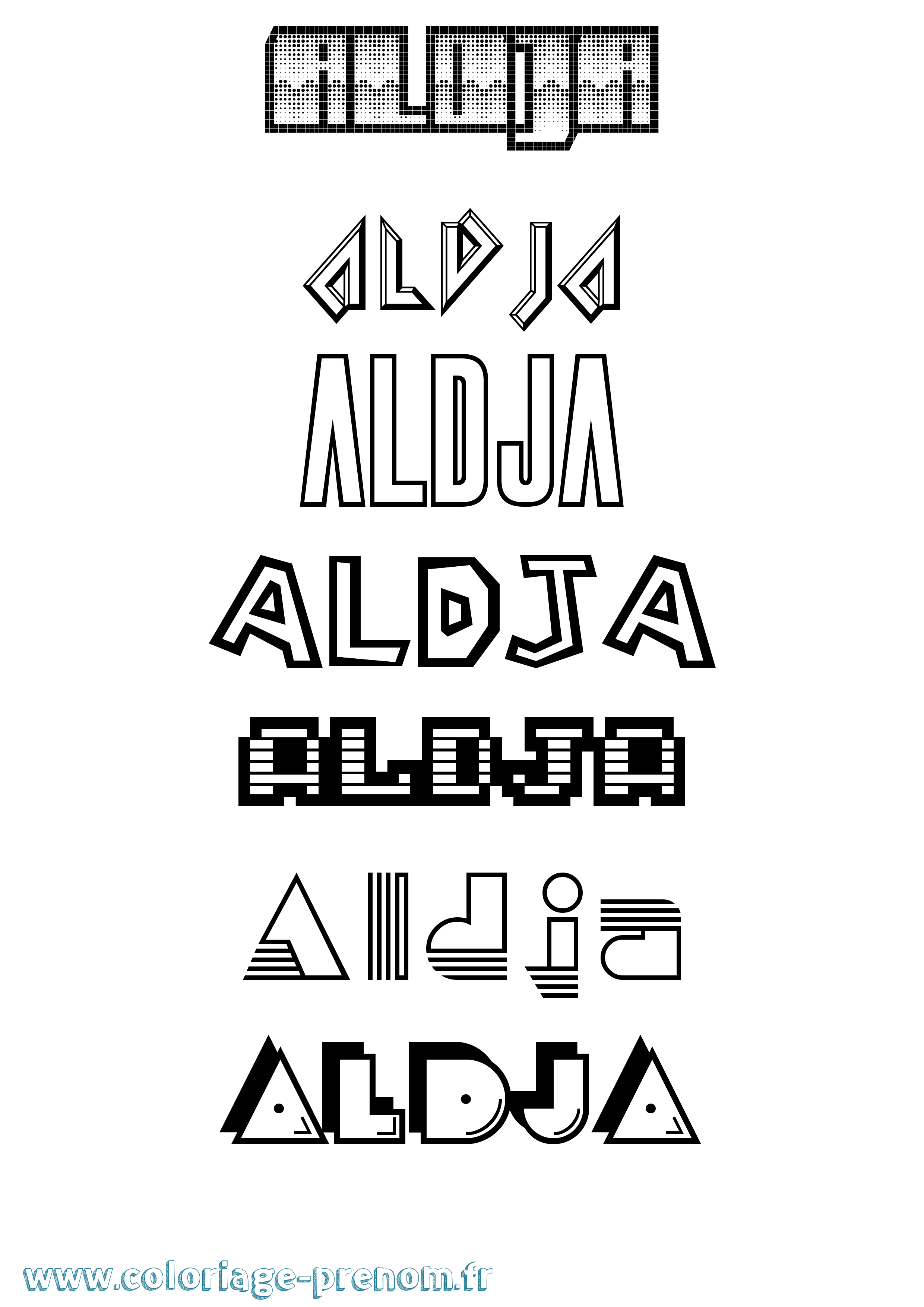 Coloriage Aldja Jeux Vidéos Coloriage prénom Aldja Jeux Vidéos