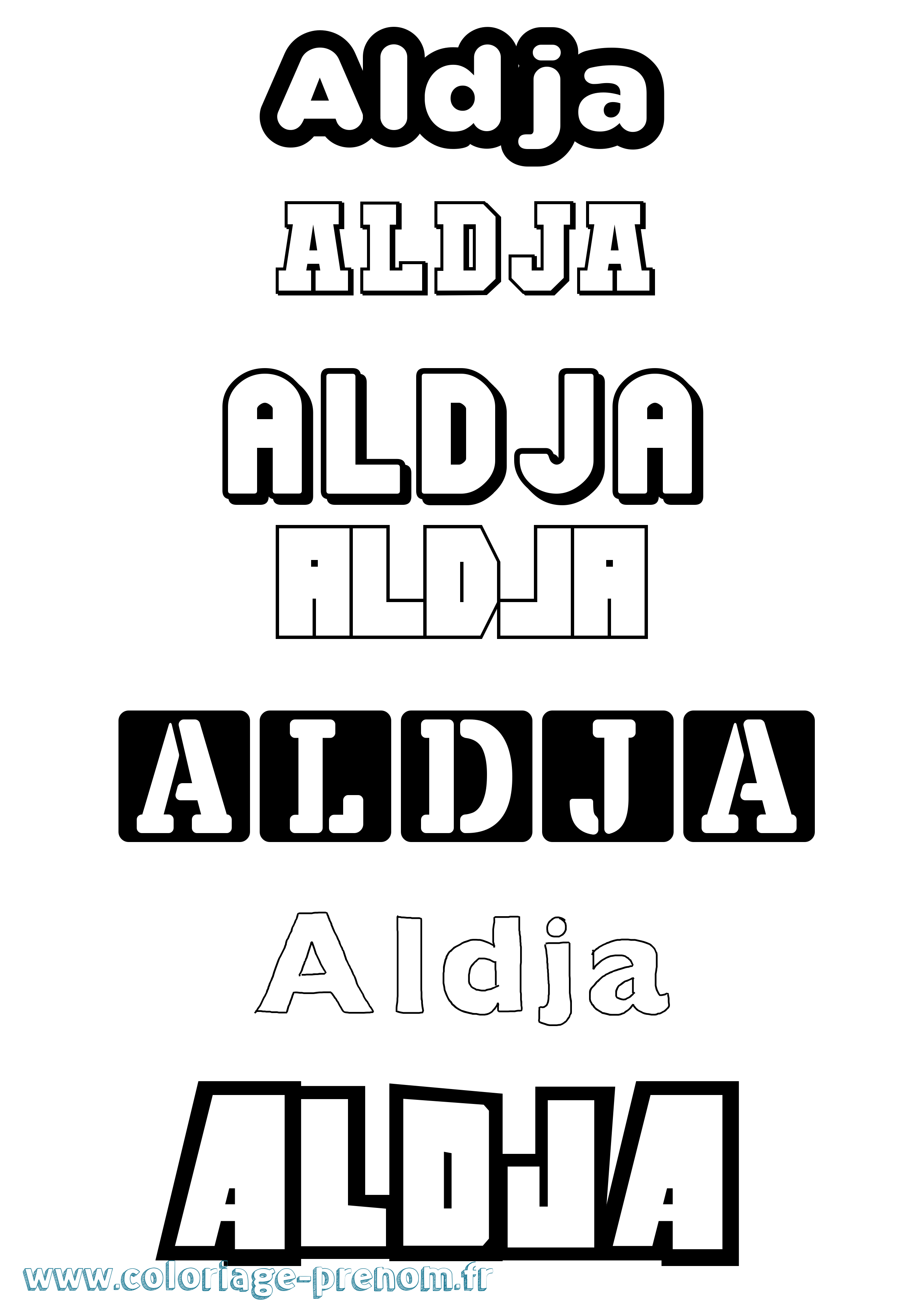 Coloriage Aldja Simple Coloriage prénom Aldja Simple