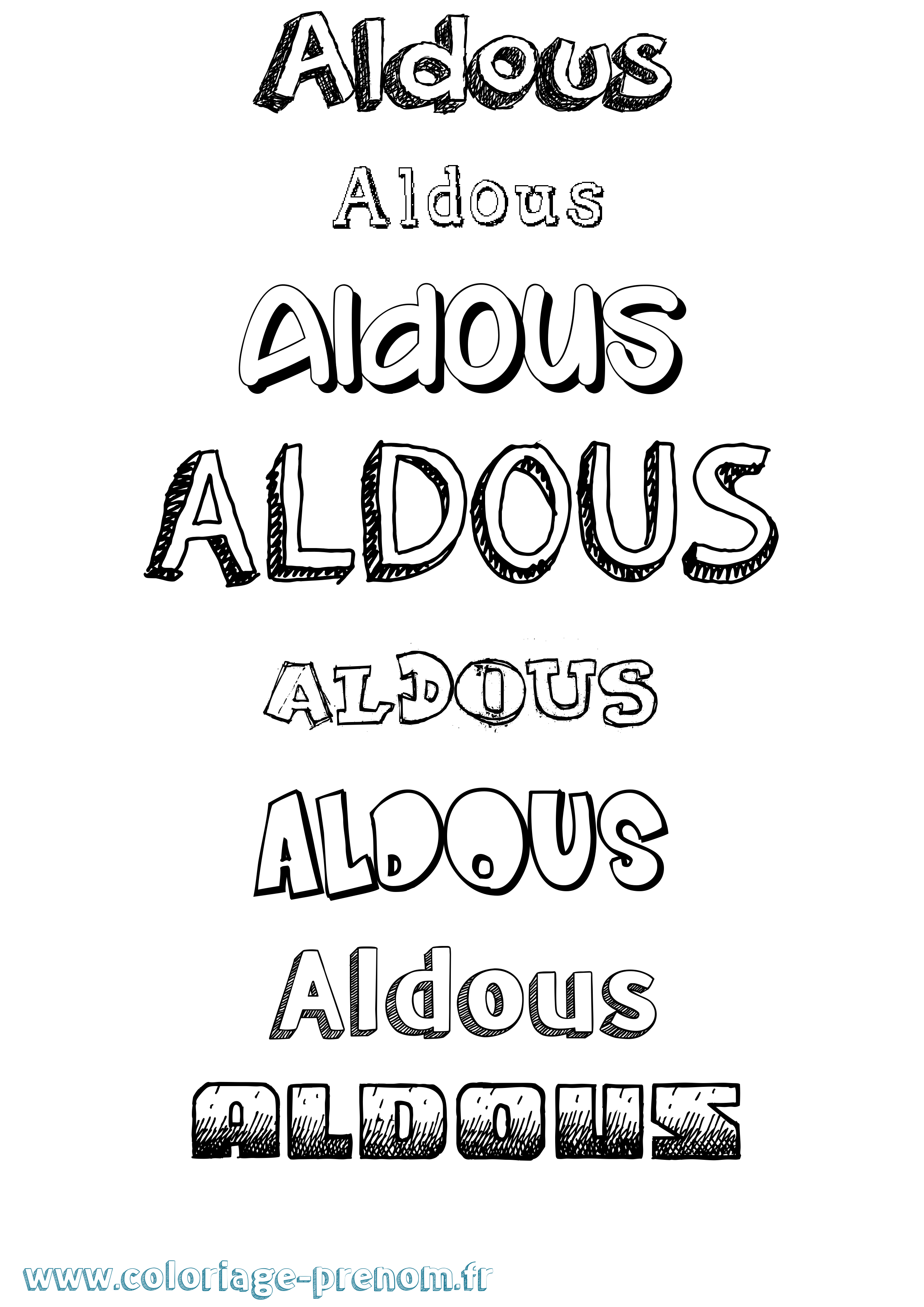 Coloriage Aldous Dessiné Coloriage prénom Aldous Dessiné