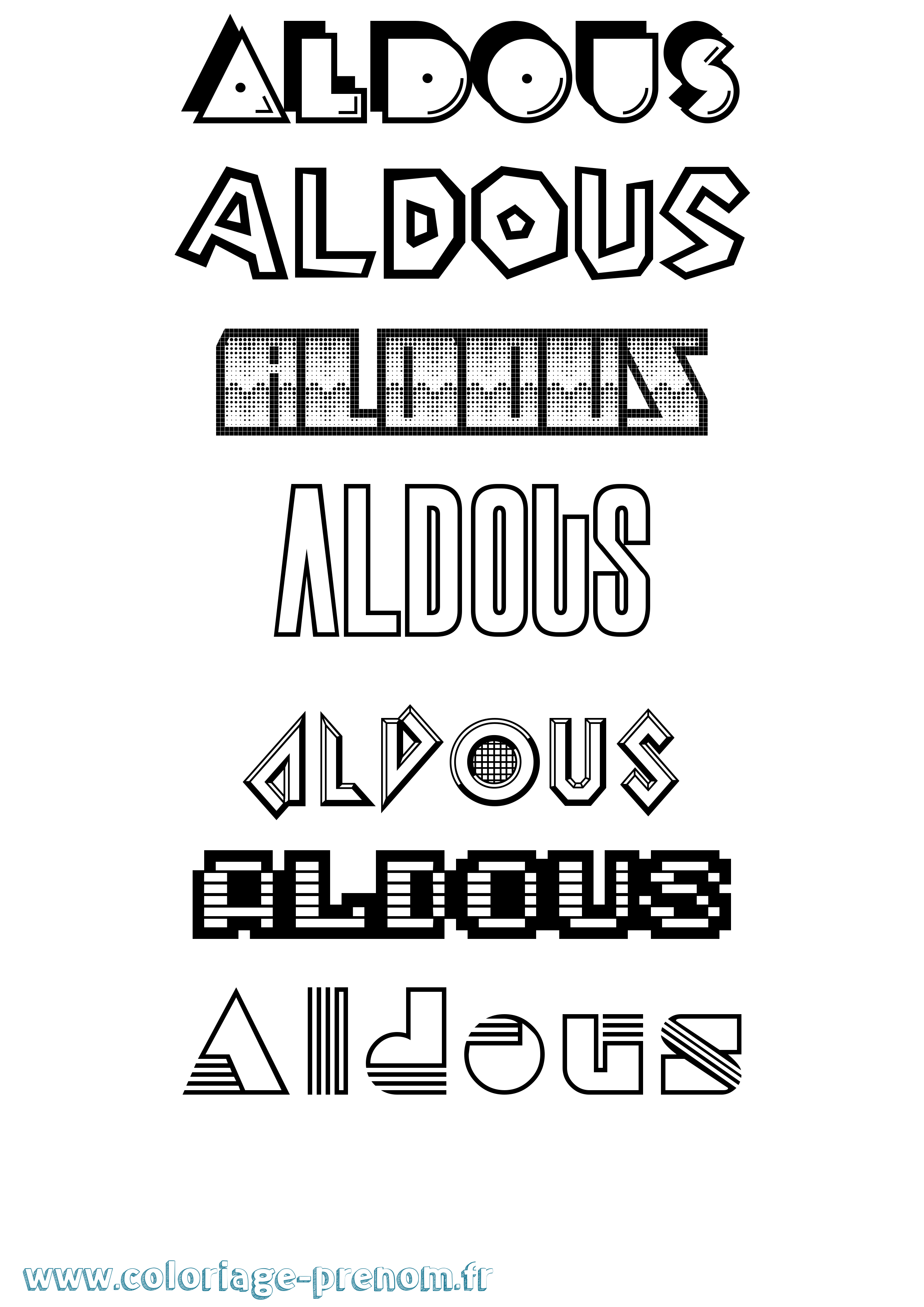 Coloriage Aldous Jeux Vidéos Coloriage prénom Aldous Jeux Vidéos