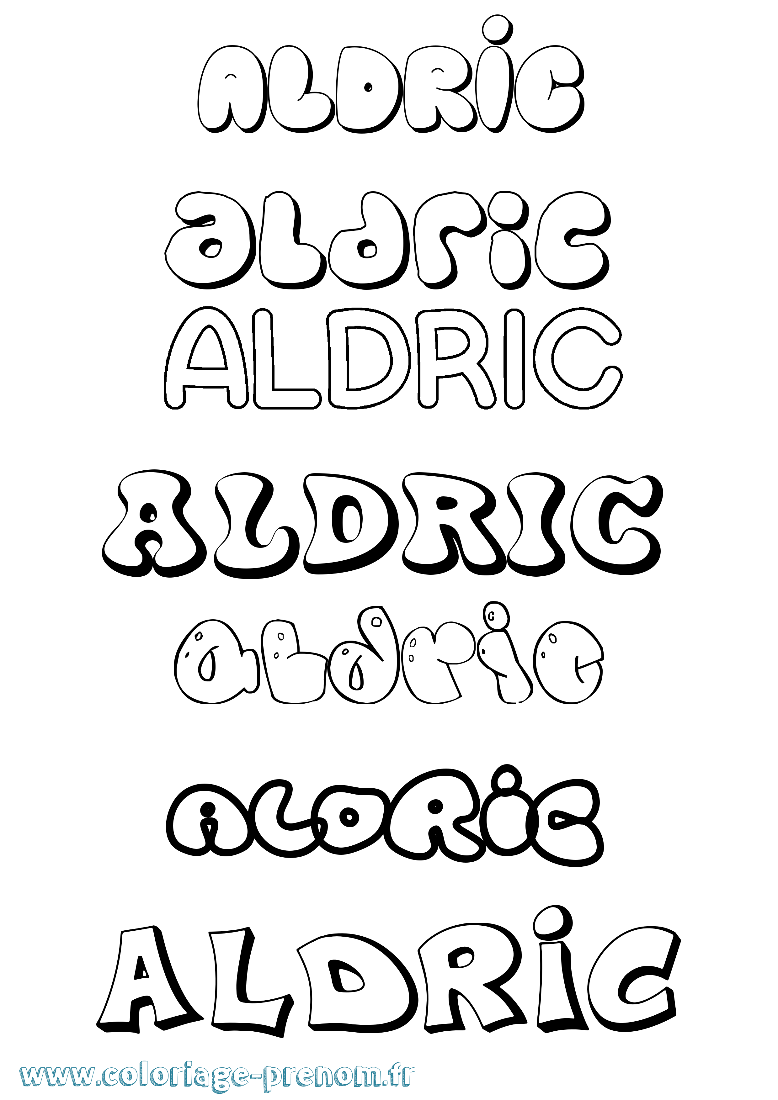 Coloriage Aldric Bubble Coloriage prénom Aldric Bubble