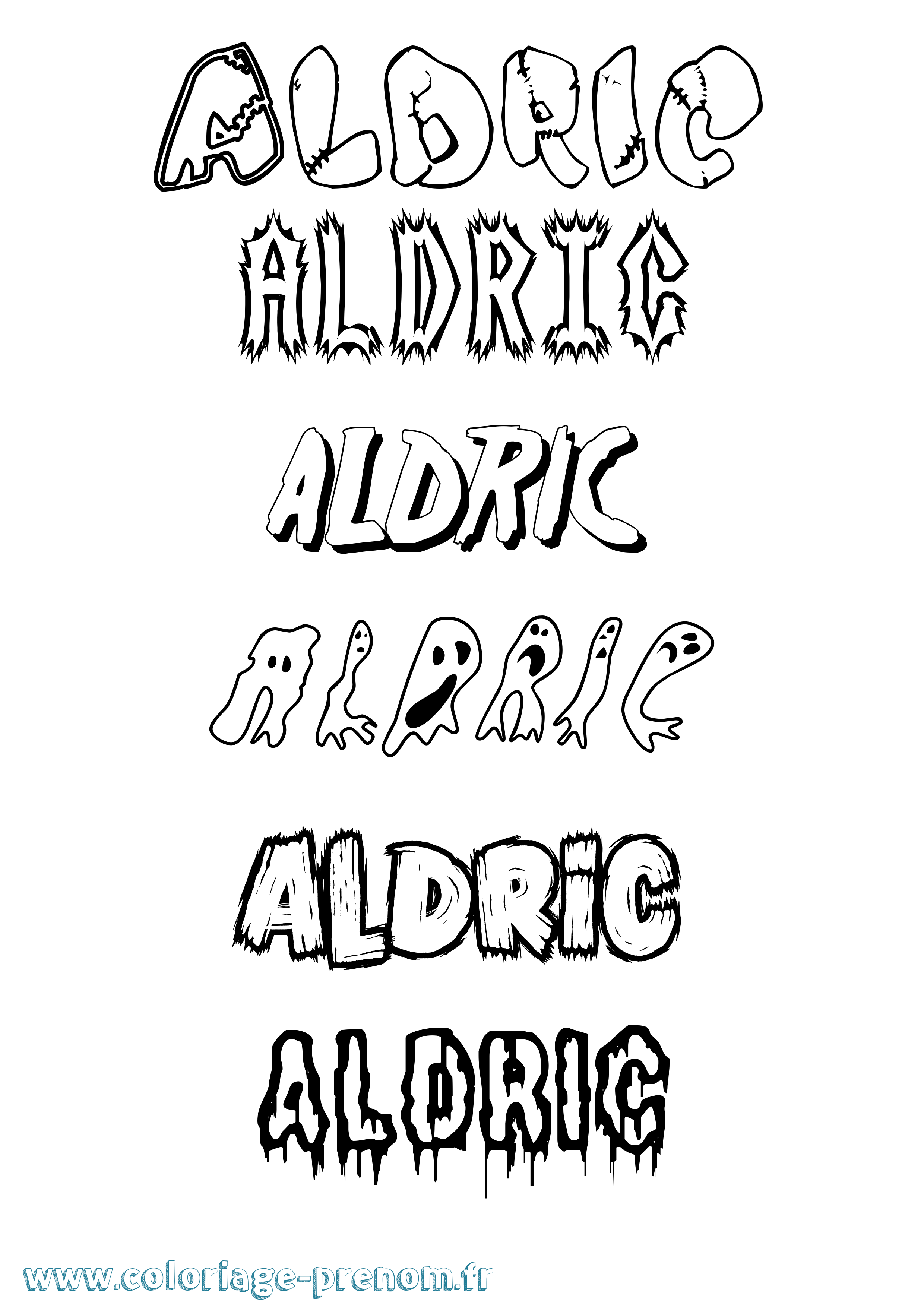 Coloriage Aldric Frisson Coloriage prénom Aldric Frisson