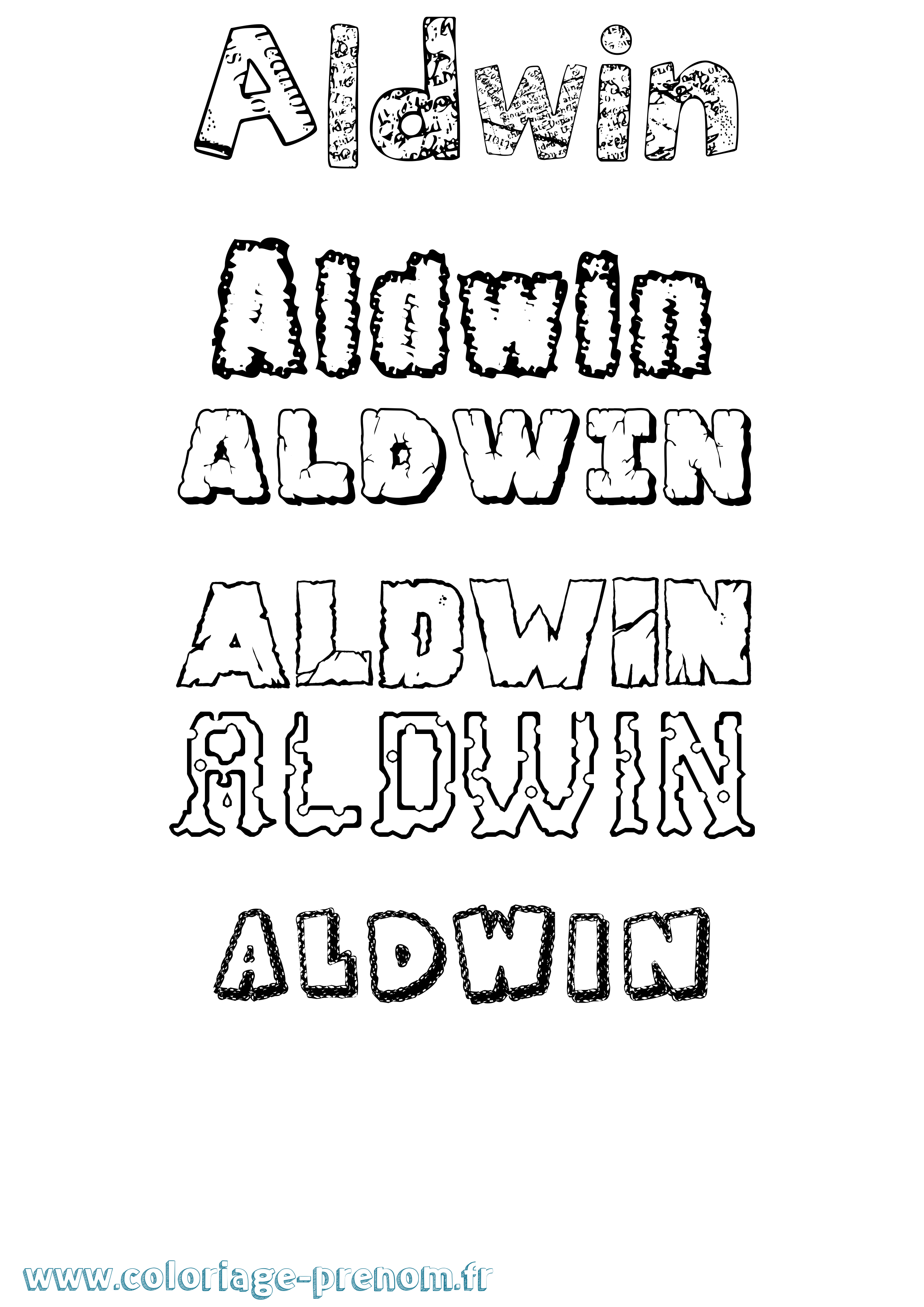 Coloriage Aldwin Destructuré Coloriage prénom Aldwin Destructuré
