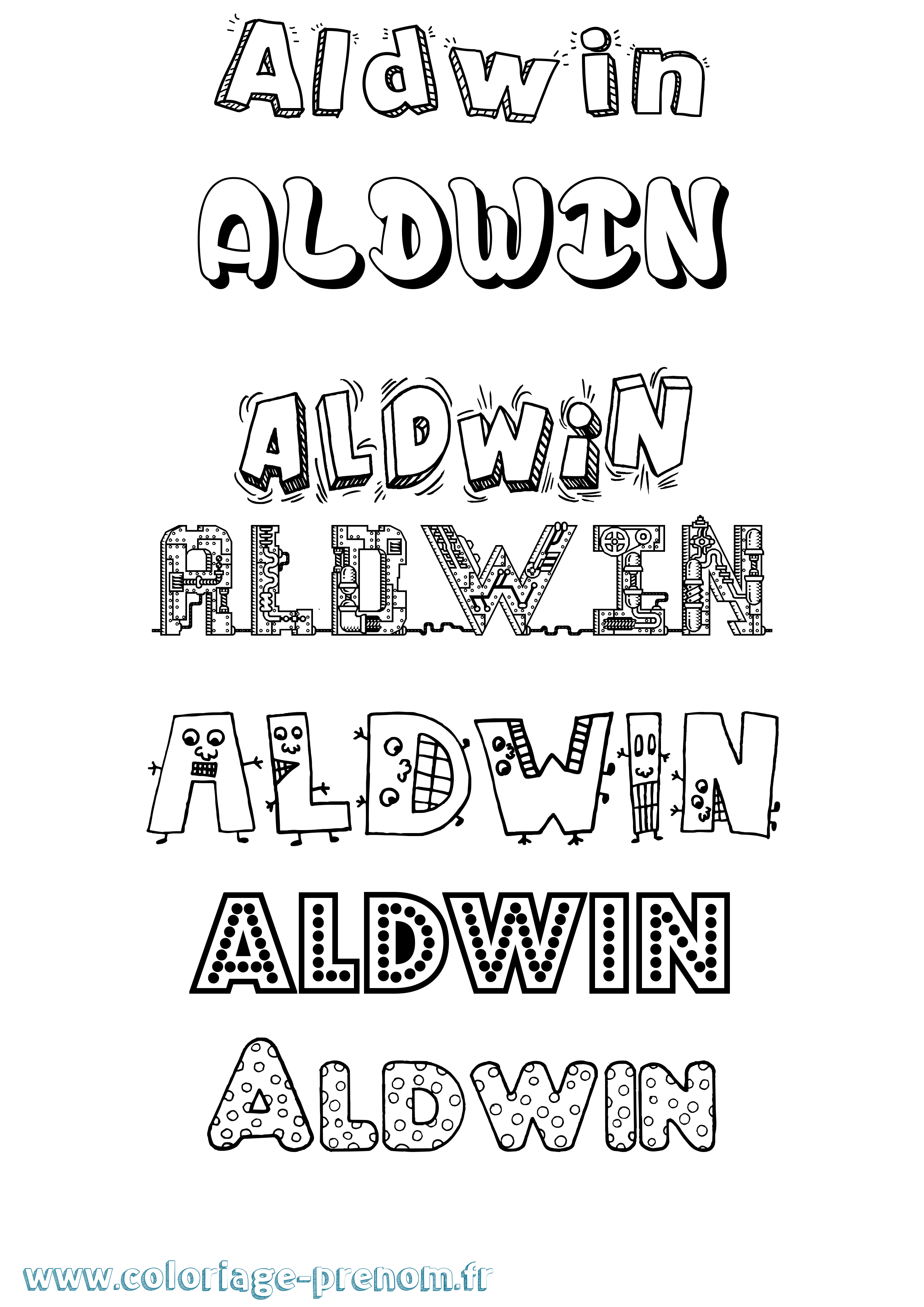 Coloriage Aldwin Fun Coloriage prénom Aldwin Fun