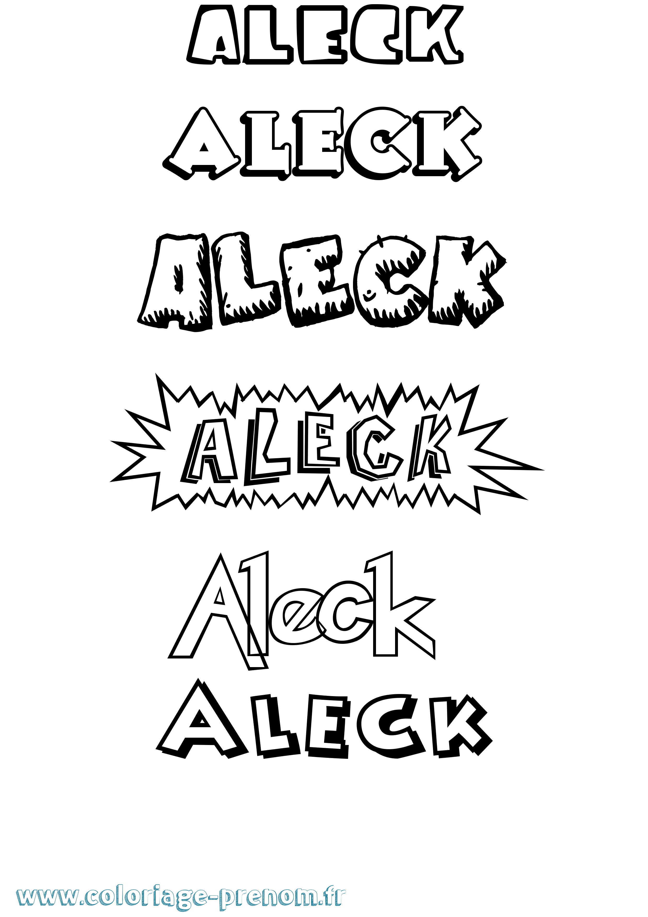 Coloriage Aleck Dessin Animé Coloriage prénom Aleck Dessin Animé