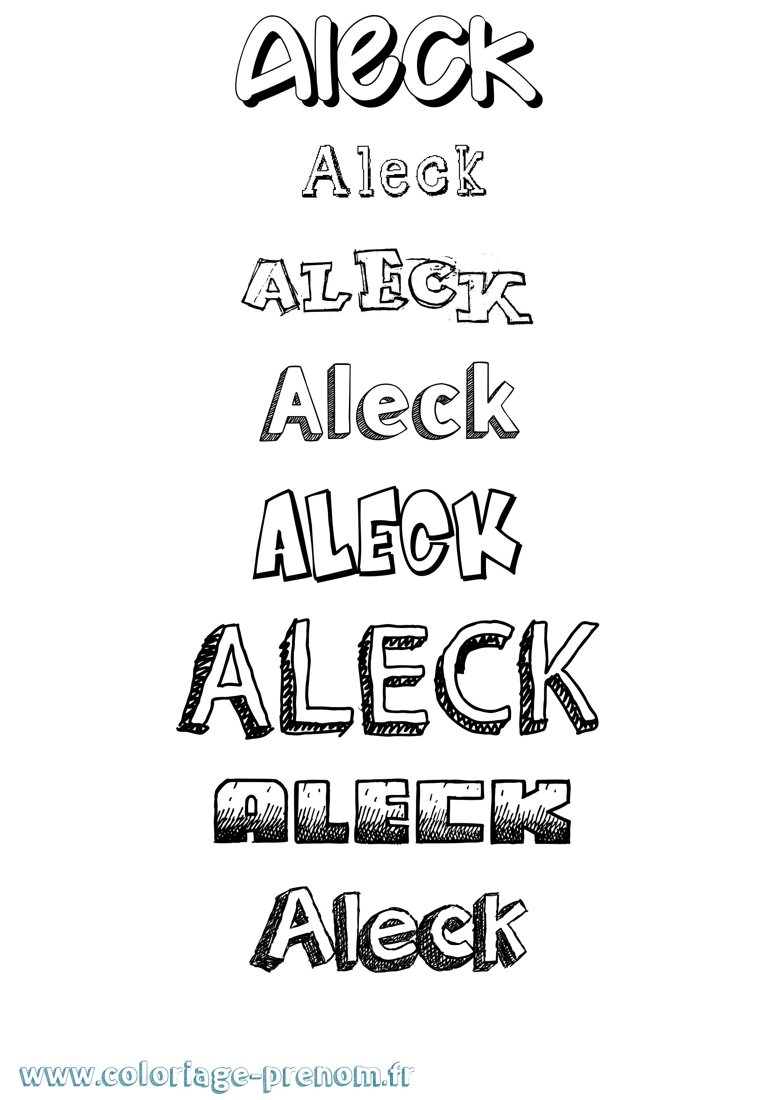 Coloriage Aleck Dessiné Coloriage prénom Aleck Dessiné