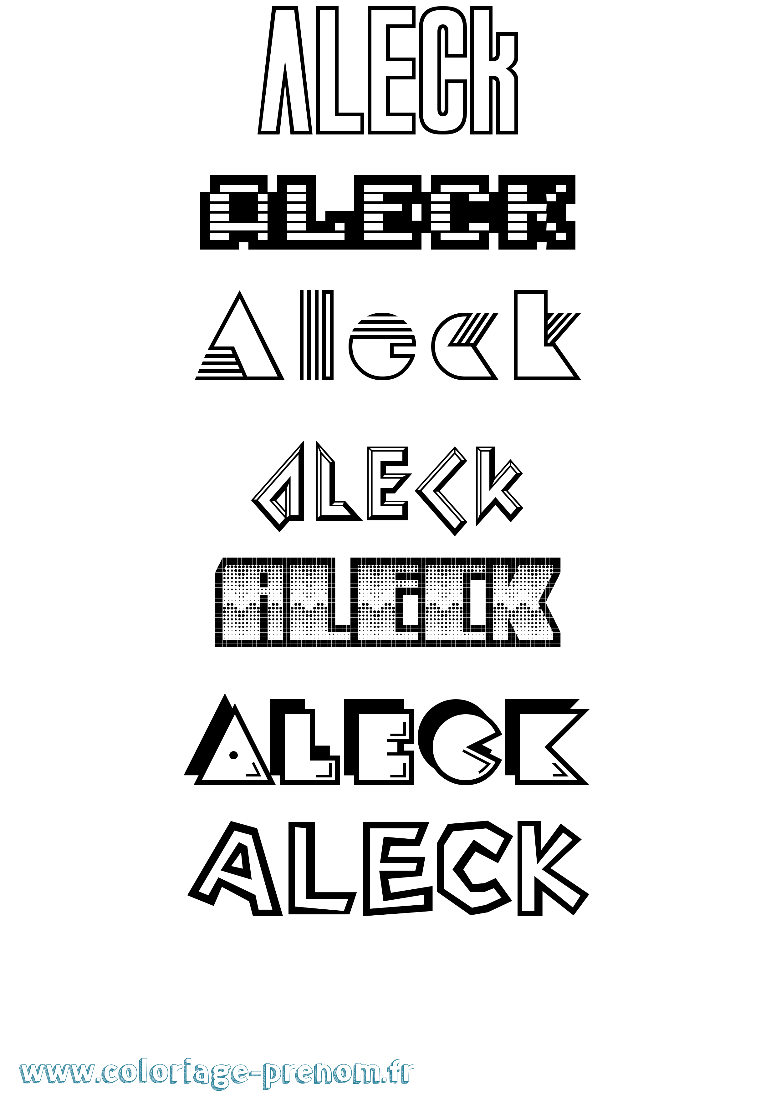 Coloriage Aleck Jeux Vidéos Coloriage prénom Aleck Jeux Vidéos