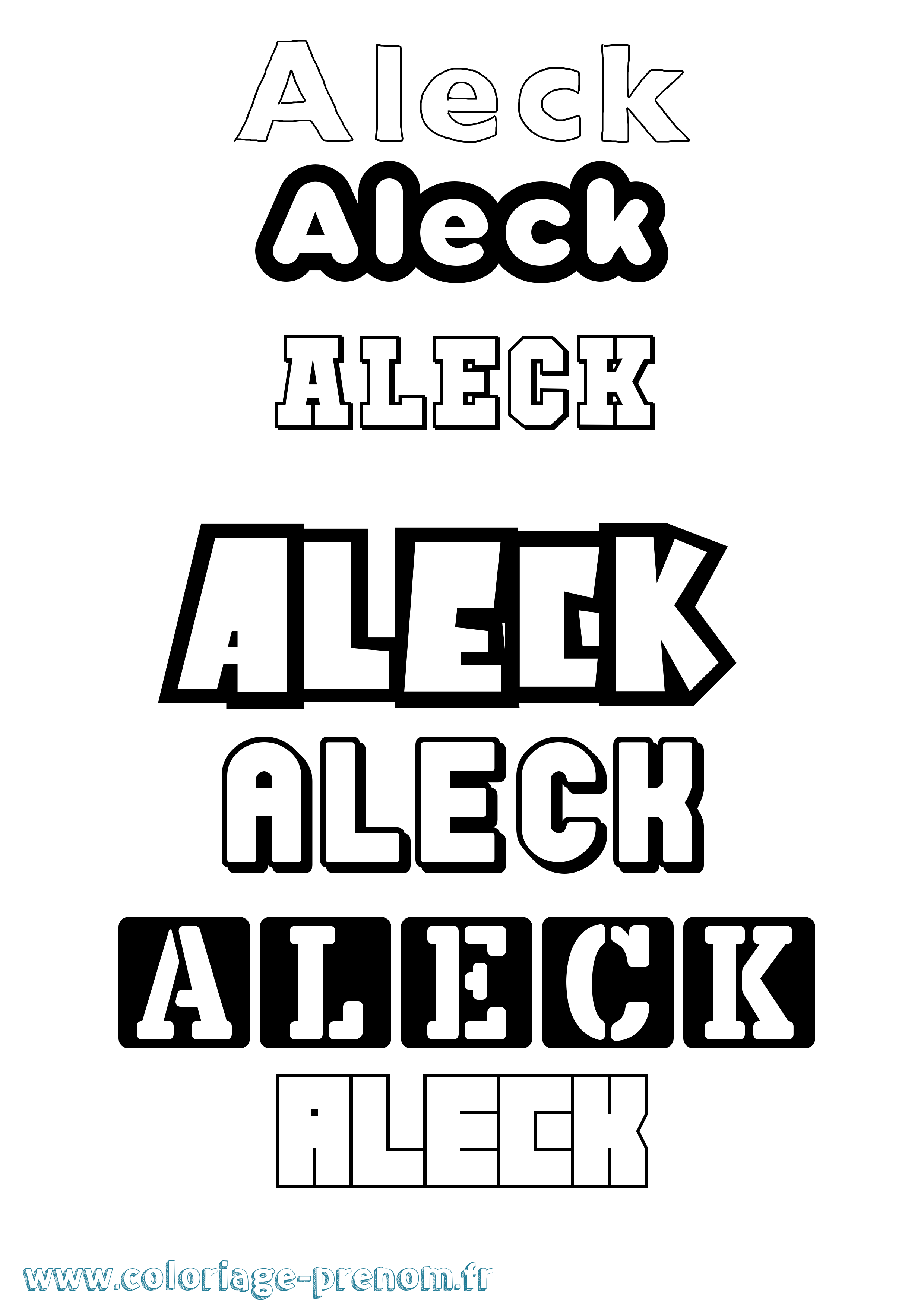 Coloriage Aleck Simple Coloriage prénom Aleck Simple