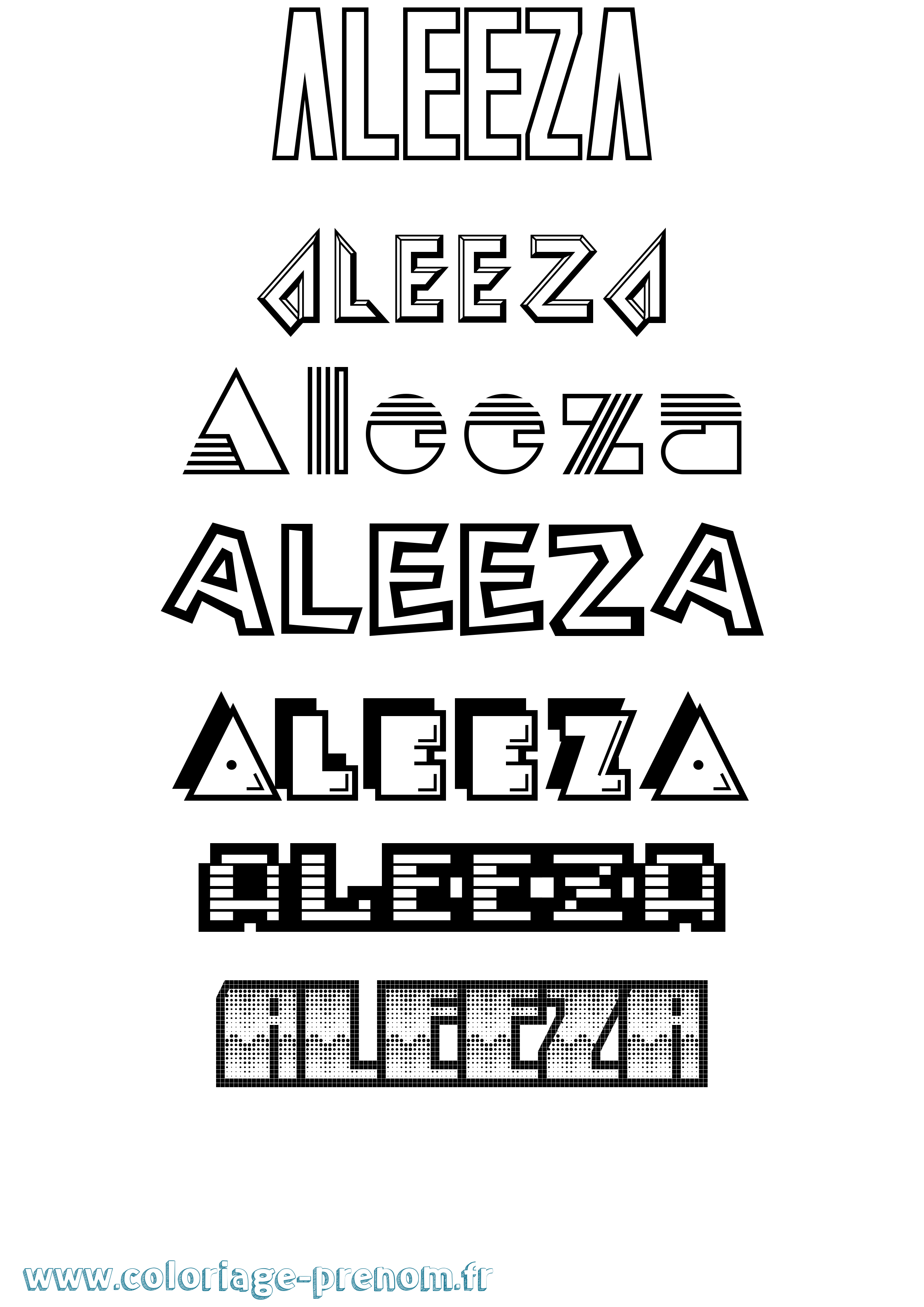 Coloriage Aleeza Jeux Vidéos Coloriage prénom Aleeza Jeux Vidéos