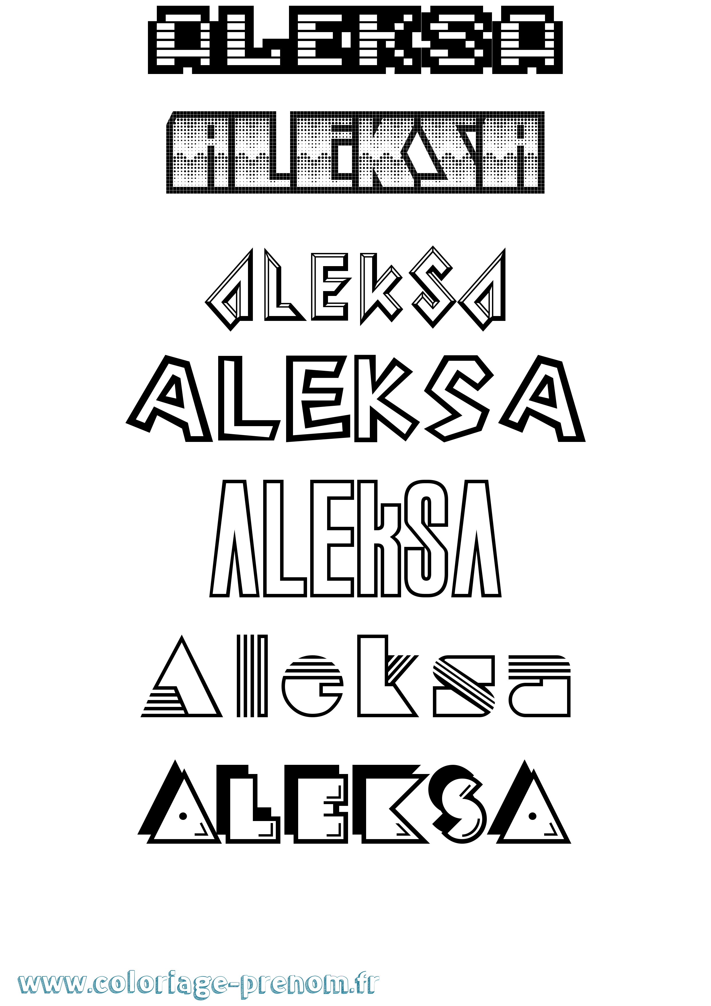Coloriage Aleksa Jeux Vidéos Coloriage prénom Aleksa Jeux Vidéos
