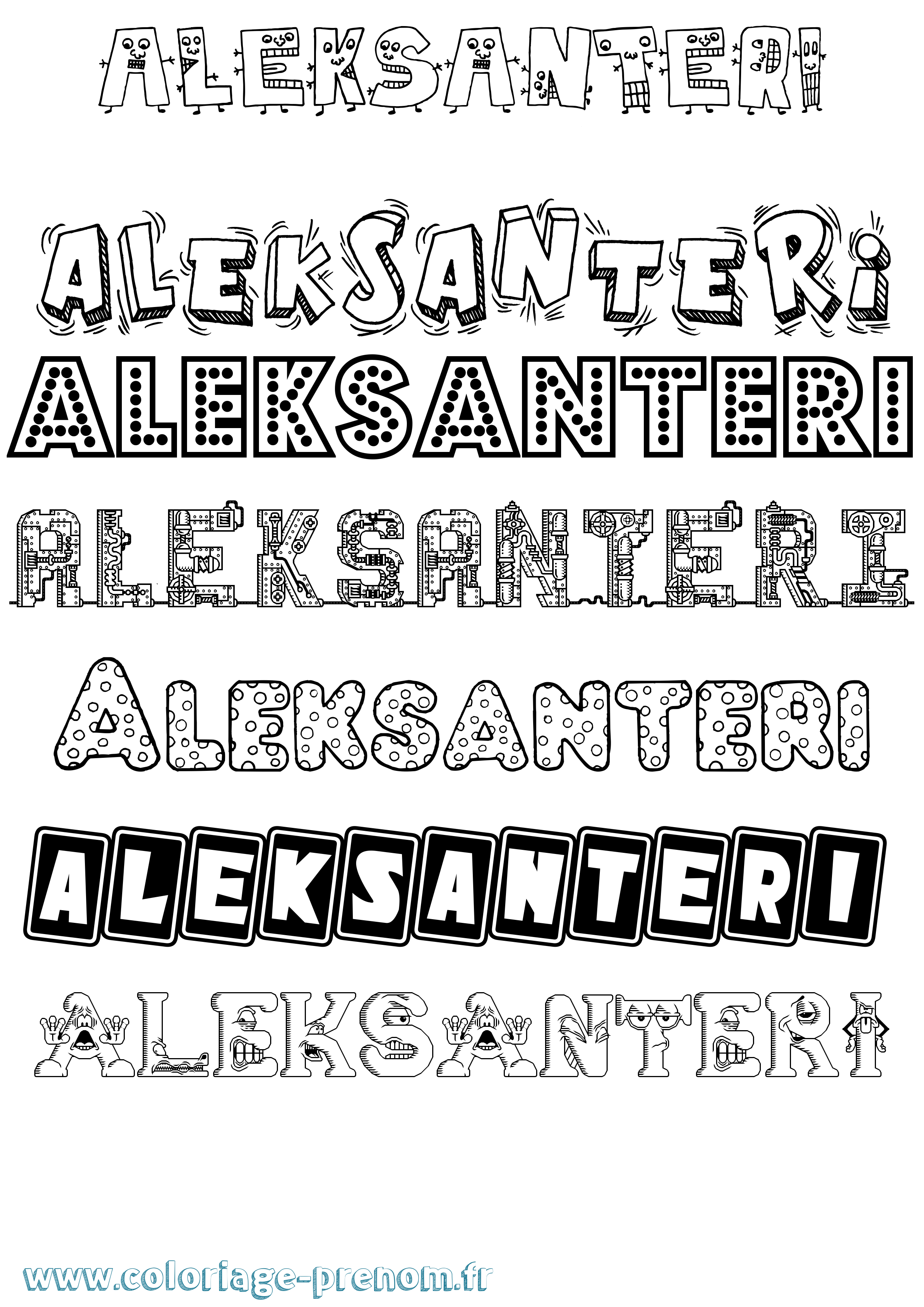 Coloriage Aleksanteri Fun Coloriage prénom Aleksanteri Fun