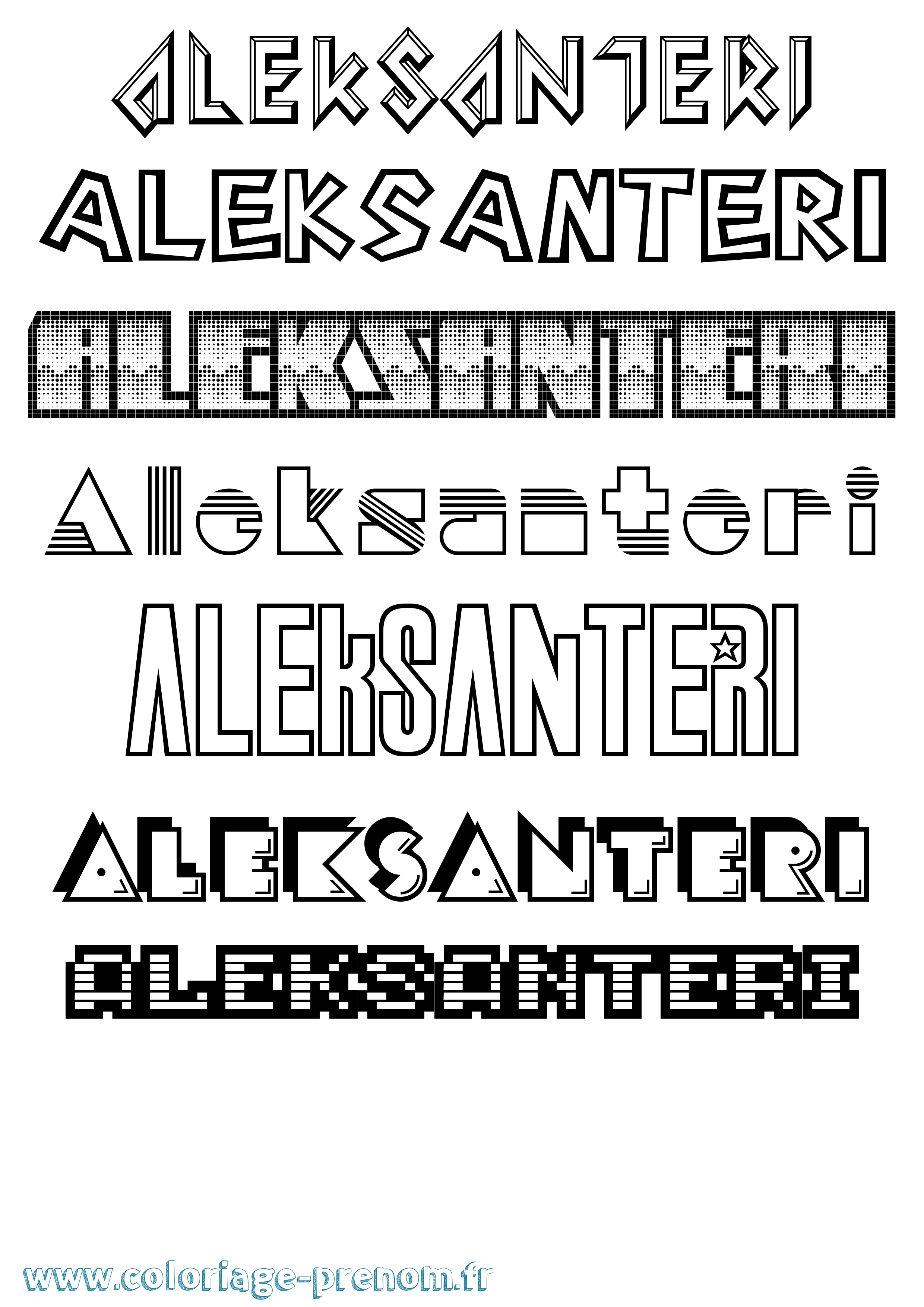 Coloriage Aleksanteri Jeux Vidéos Coloriage prénom Aleksanteri Jeux Vidéos